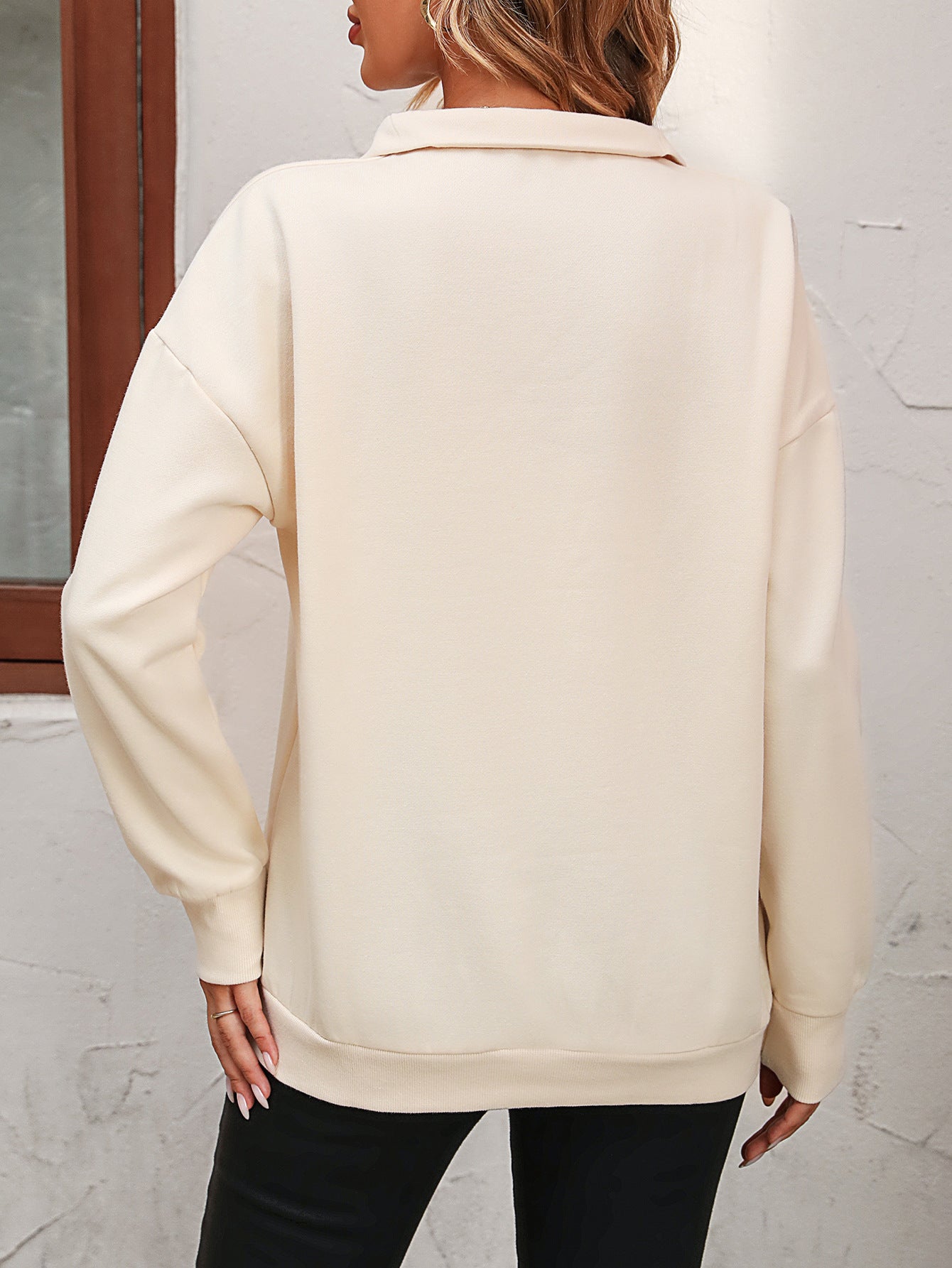 The Zip-Up Dropped Shoulder Sweatshirt