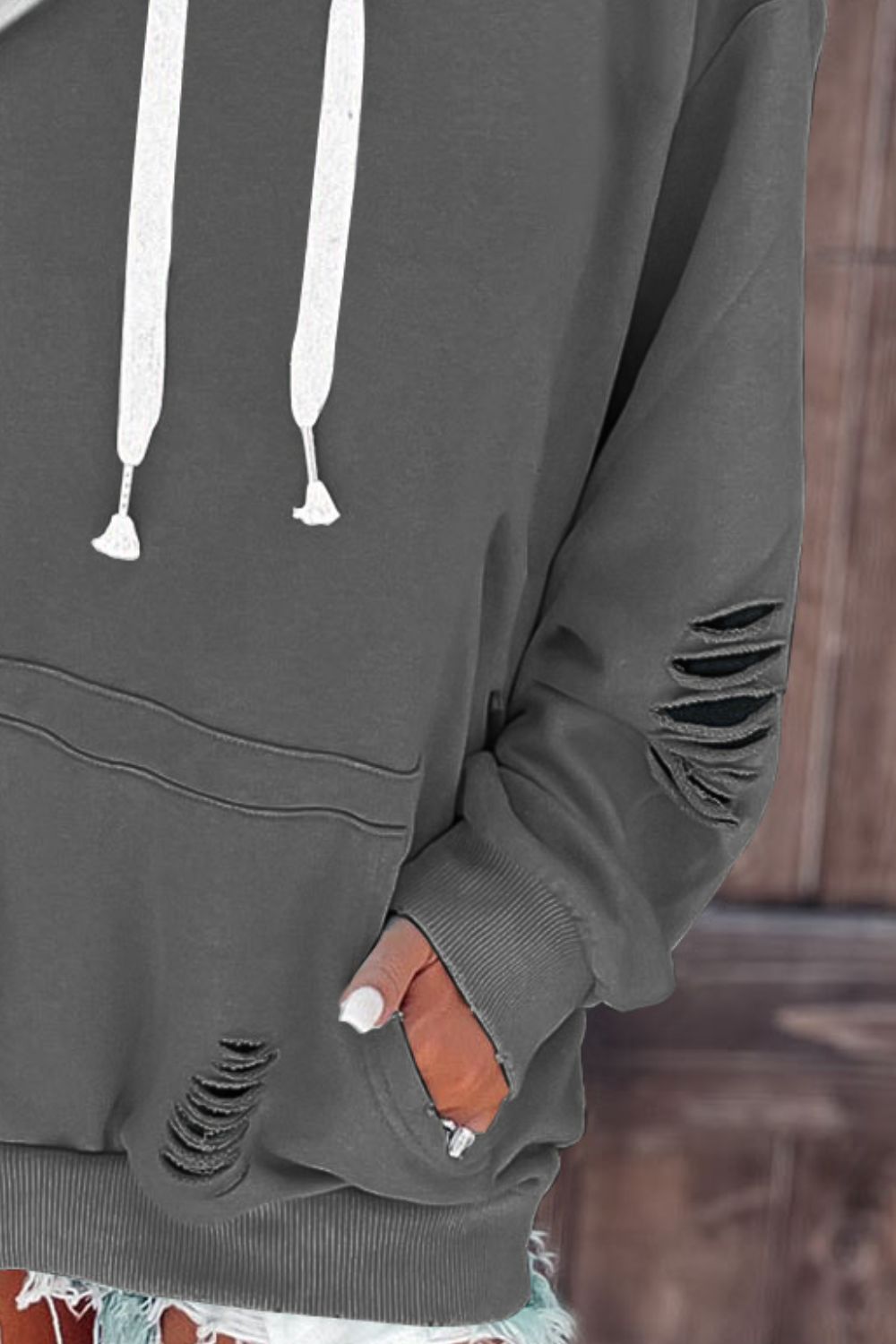 The Cutout Dropped Shoulder Hoodie