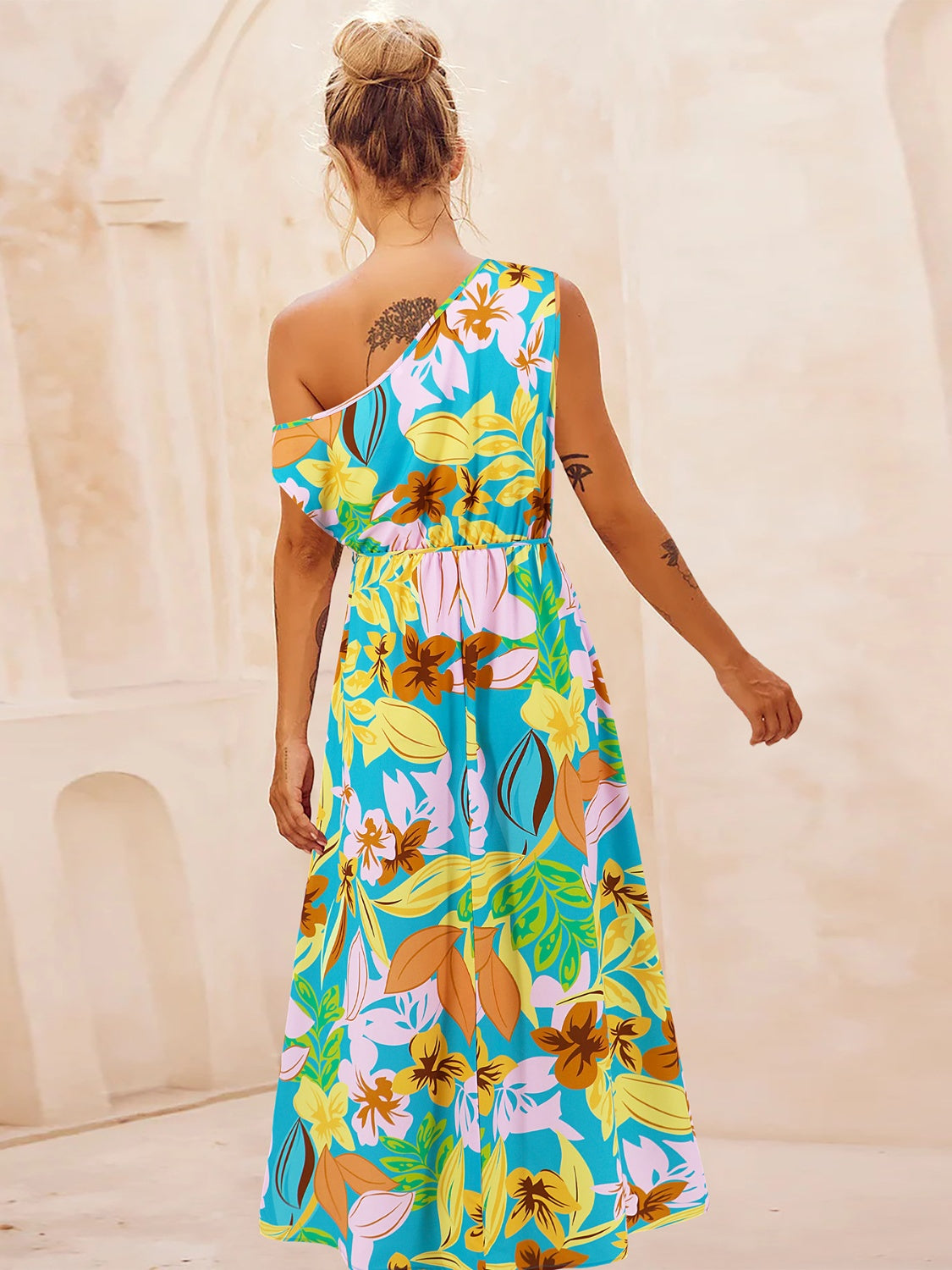 The Printed One Shoulder Dress