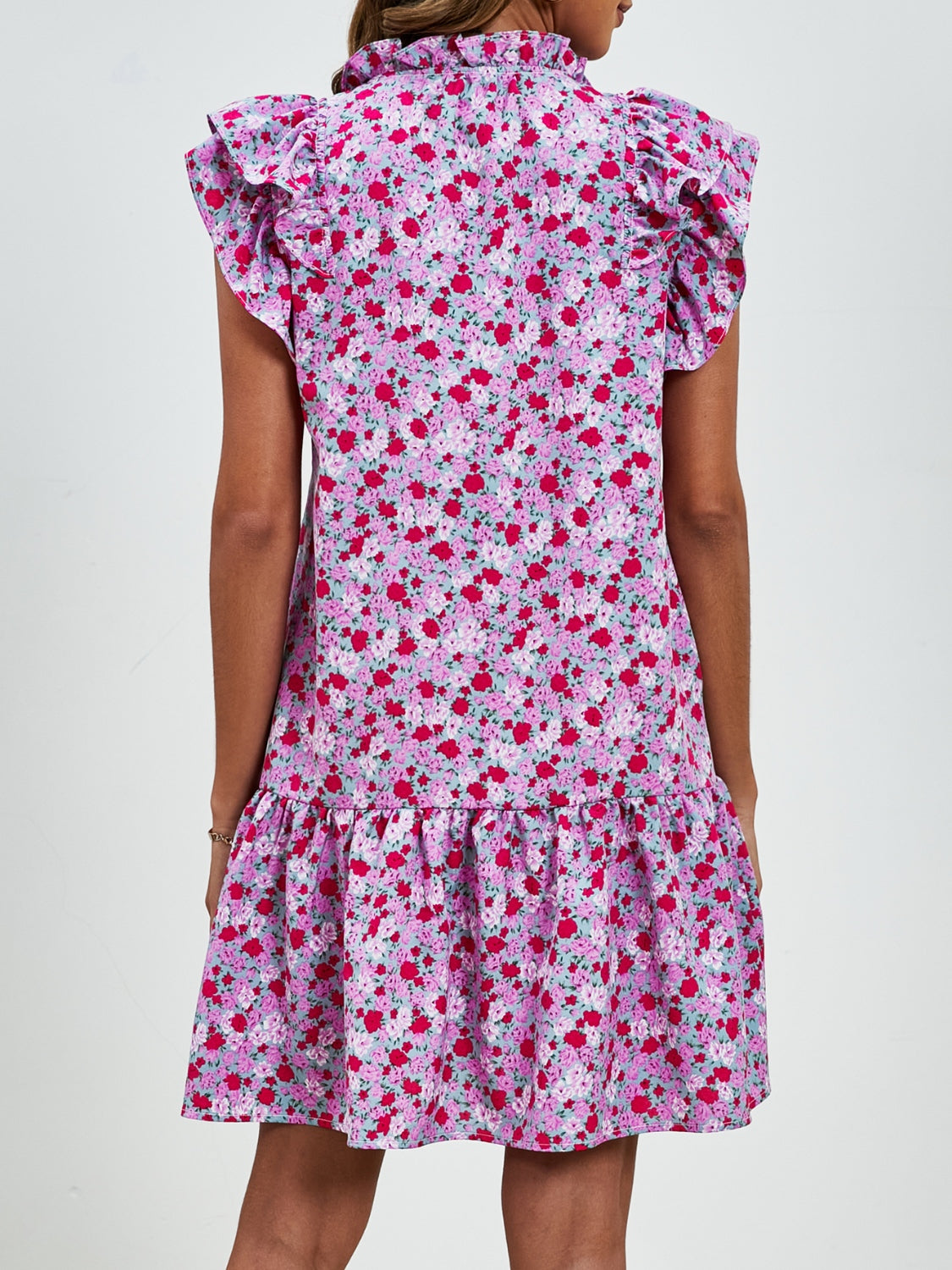 The Floral Cap Sleeve Mini Dress