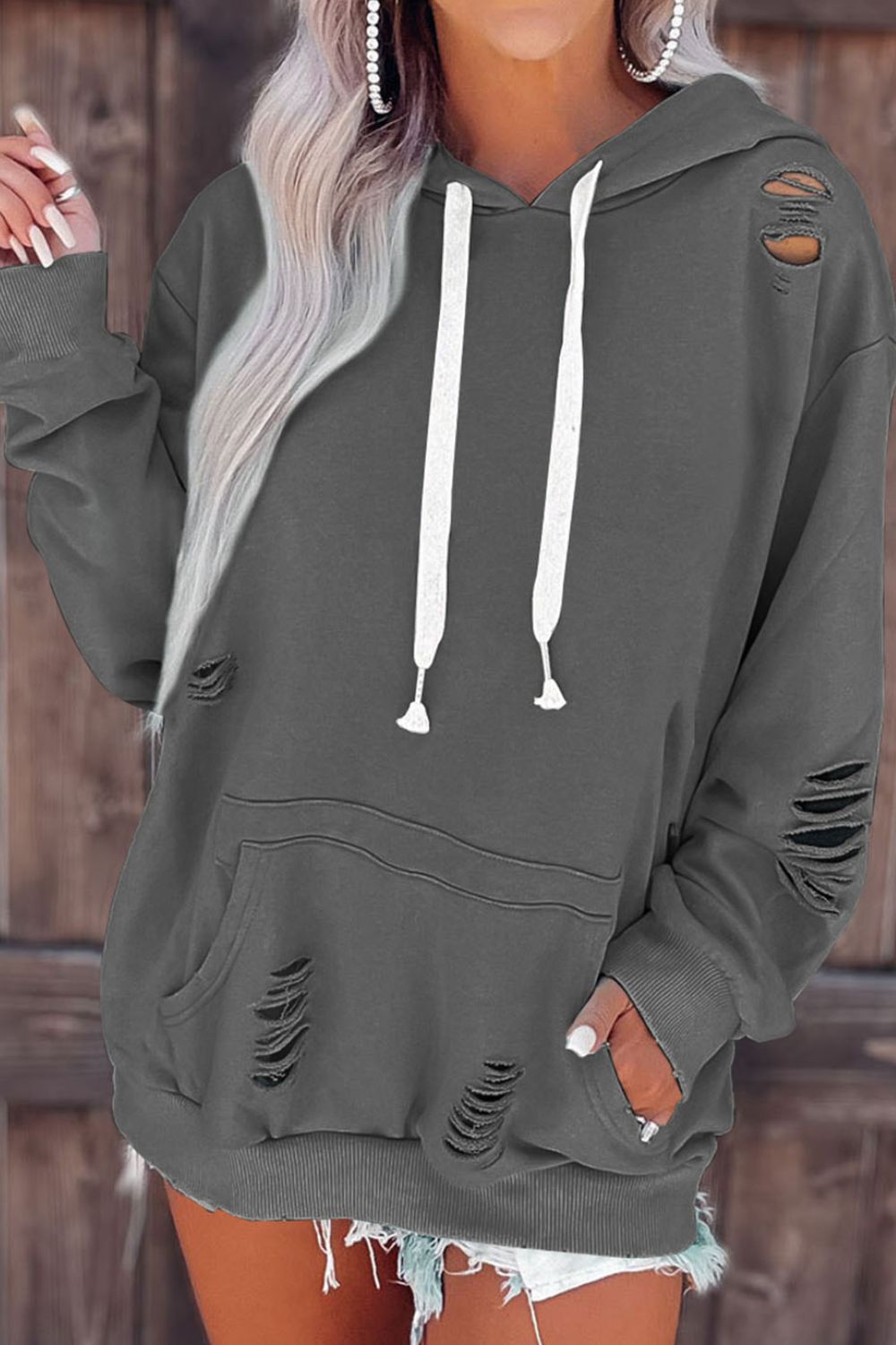 The Cutout Dropped Shoulder Hoodie