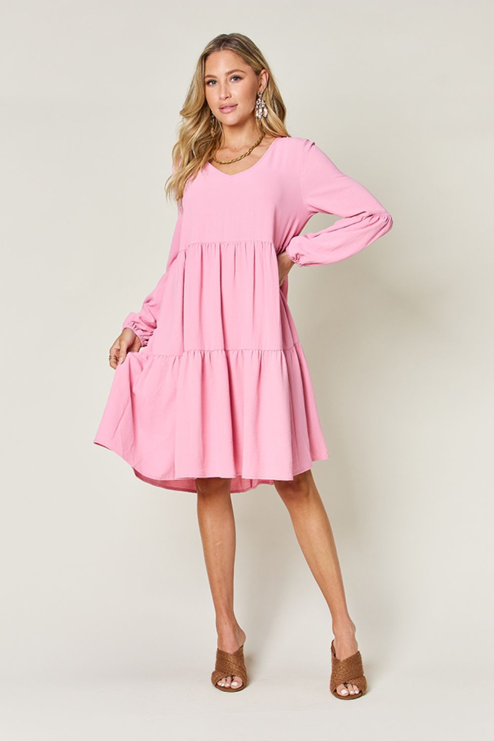 The Balloon Sleeve Tiered Dress