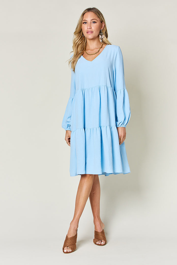 The Balloon Sleeve Tiered Dress