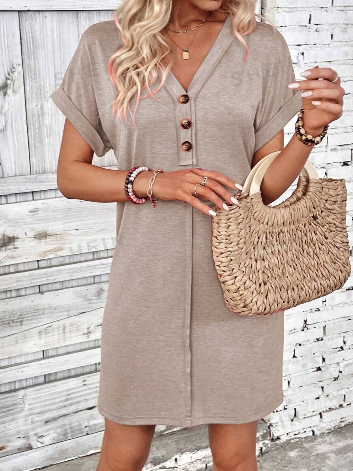 The Quarter Button Dress