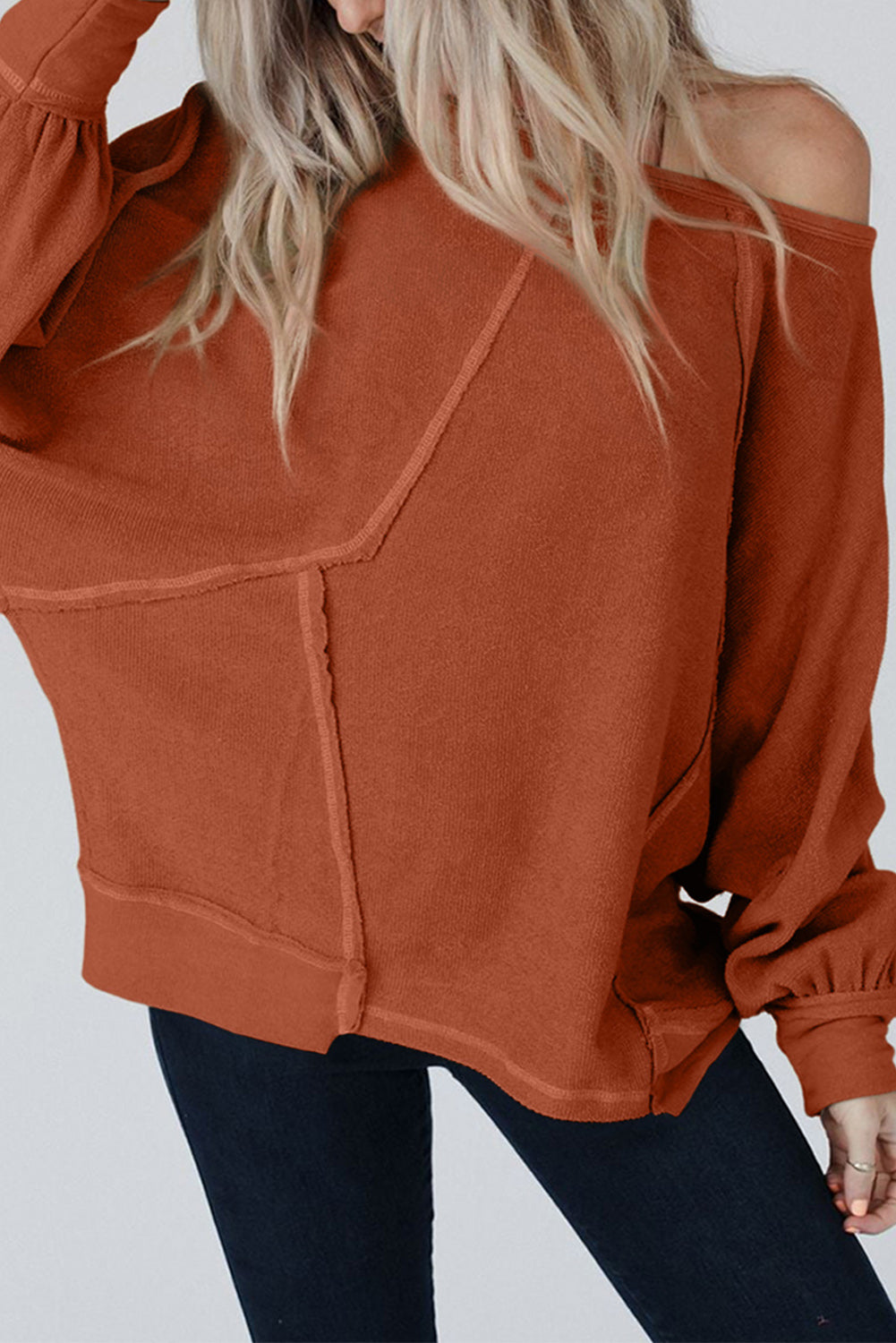 The Seam-Detail Long Sleeve Top