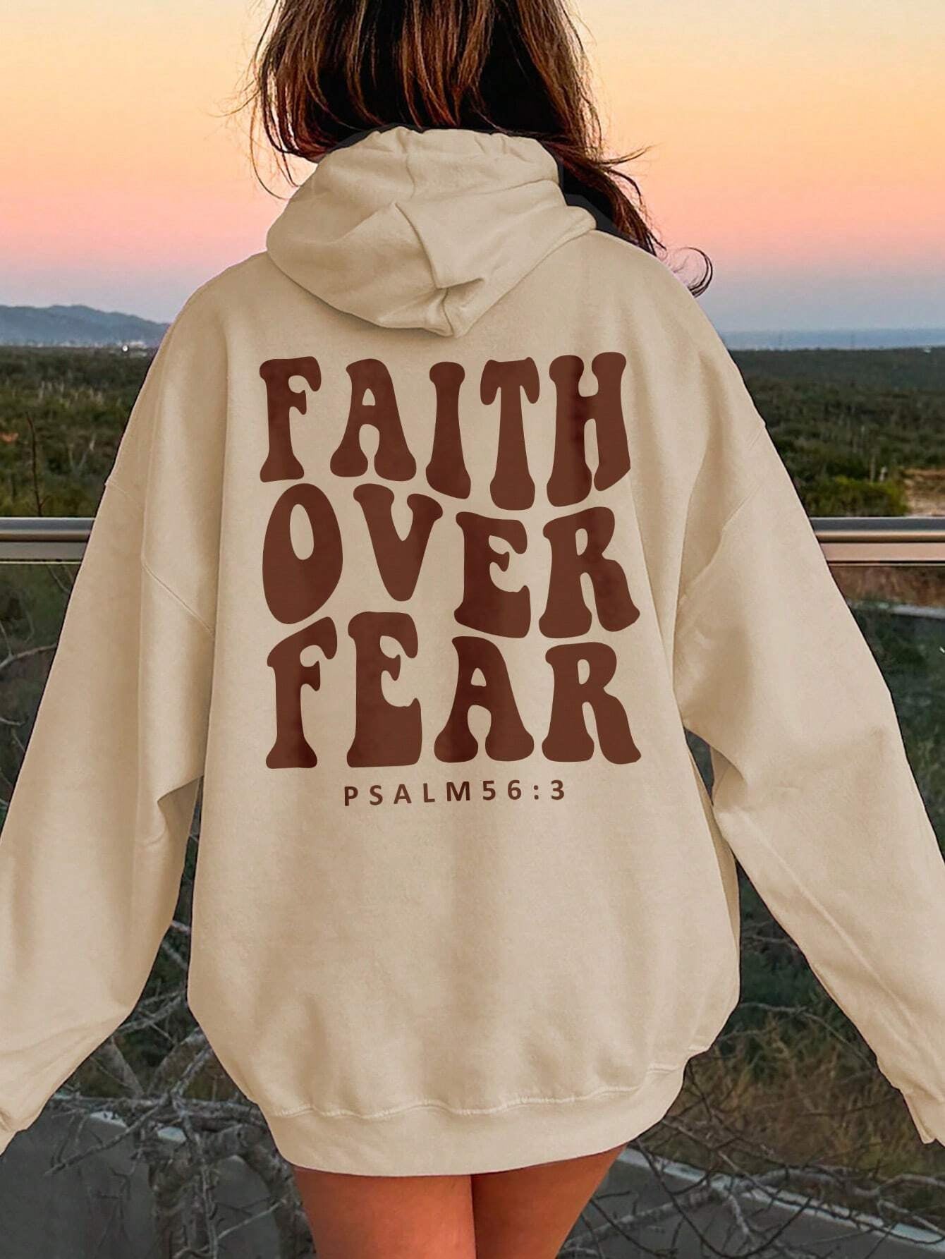 The FAITH OVER FEAR Dropped Shoulder Hoodie