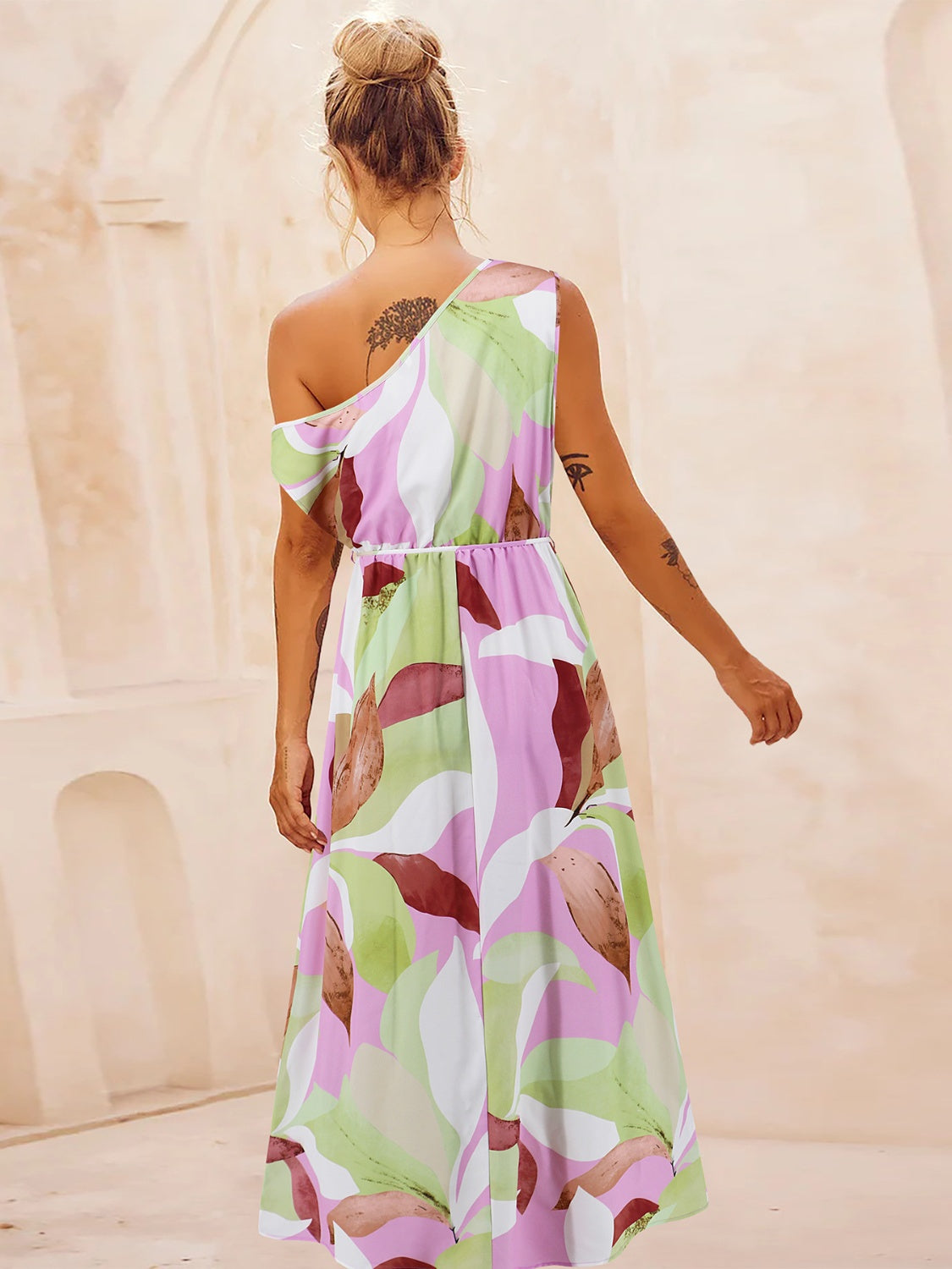 The Printed One Shoulder Dress