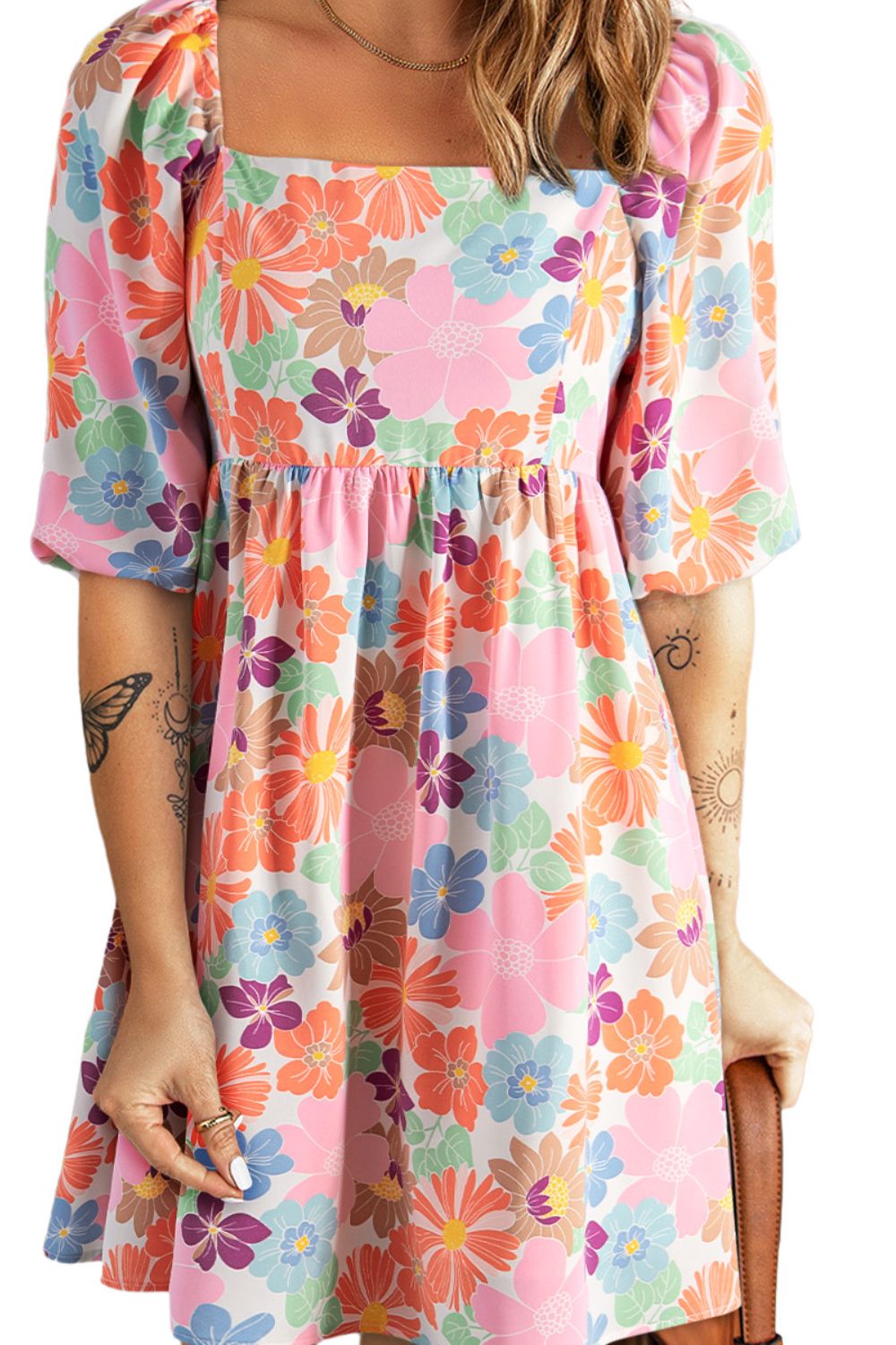 The Printed Half Sleeve Mini Dress