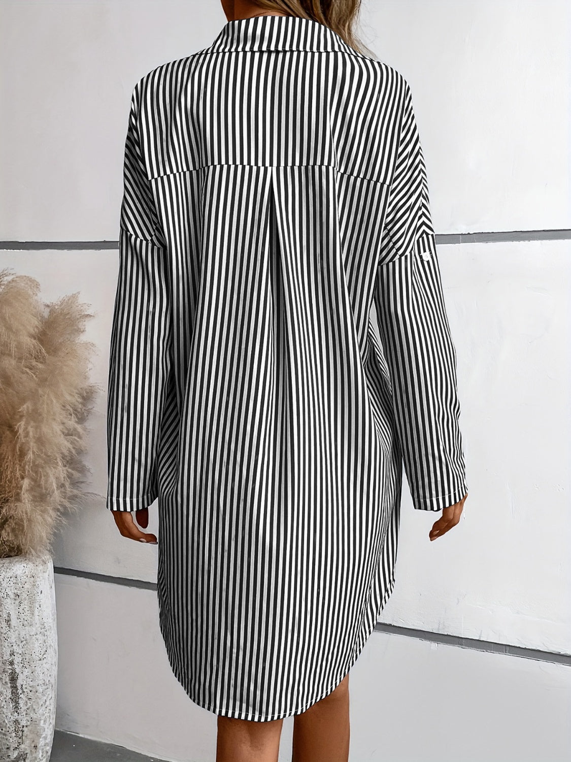 The Striped Mini Shirt Dress