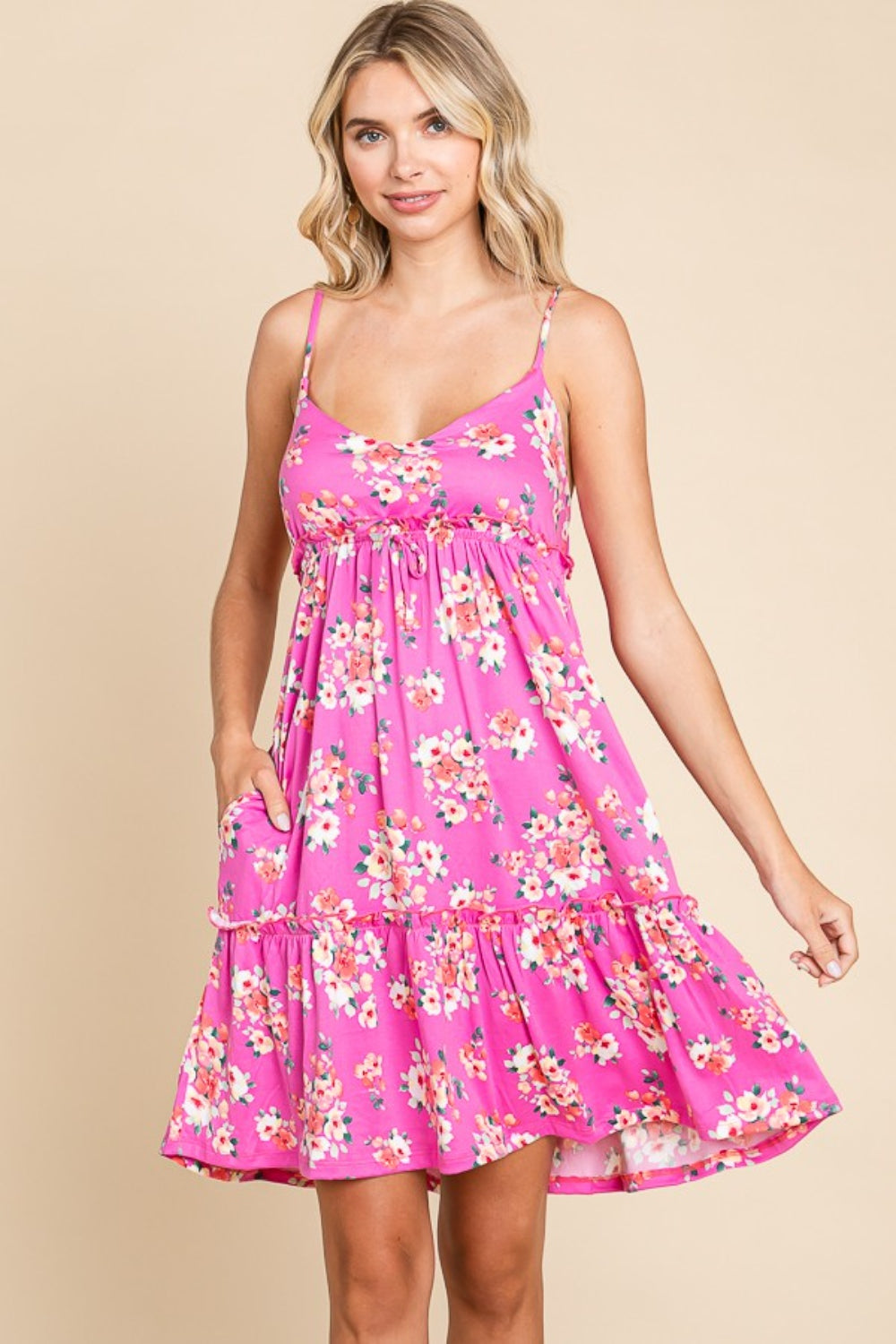 The Floral Ruffled Cami Dress