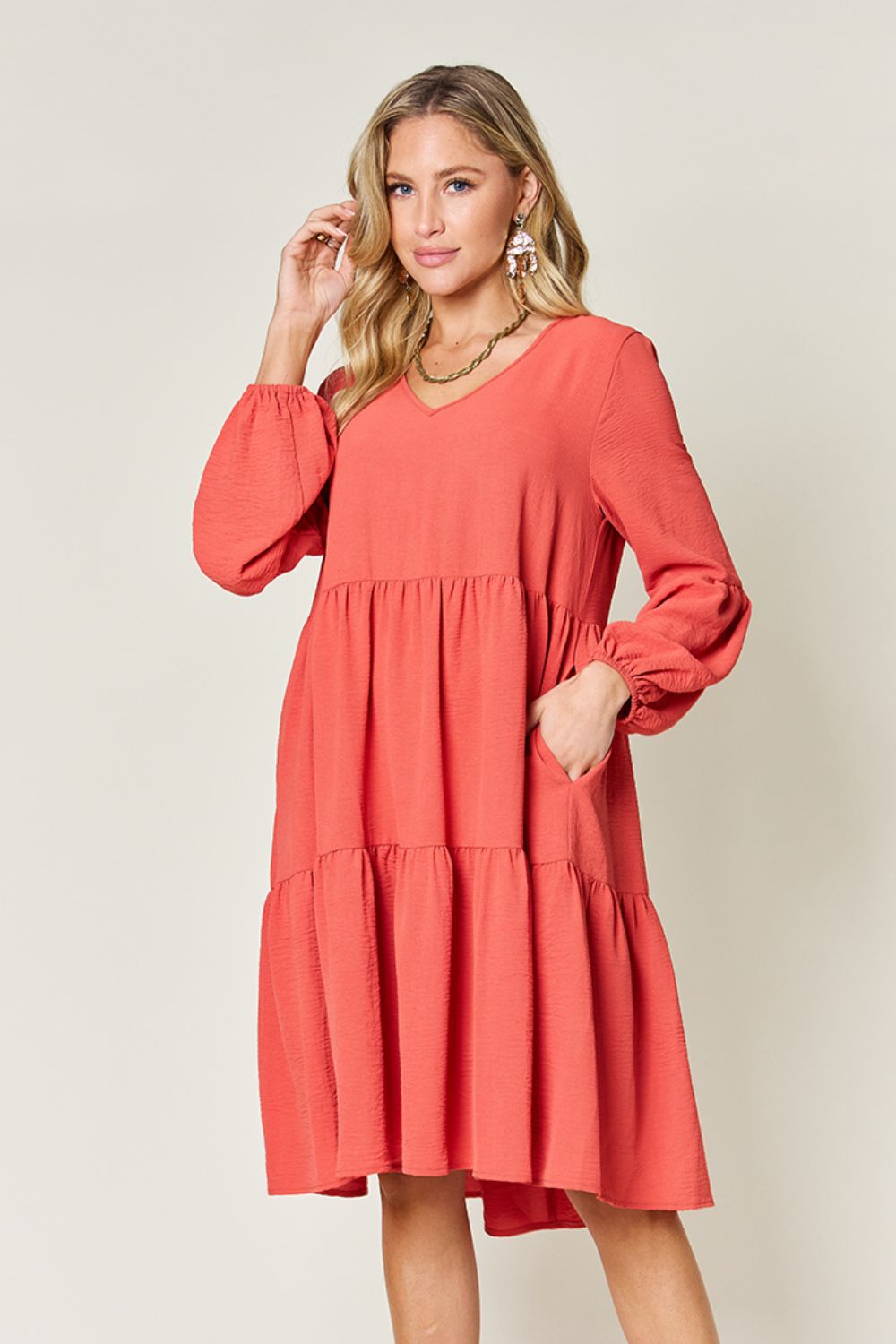 The Balloon Sleeve Tiered Dress