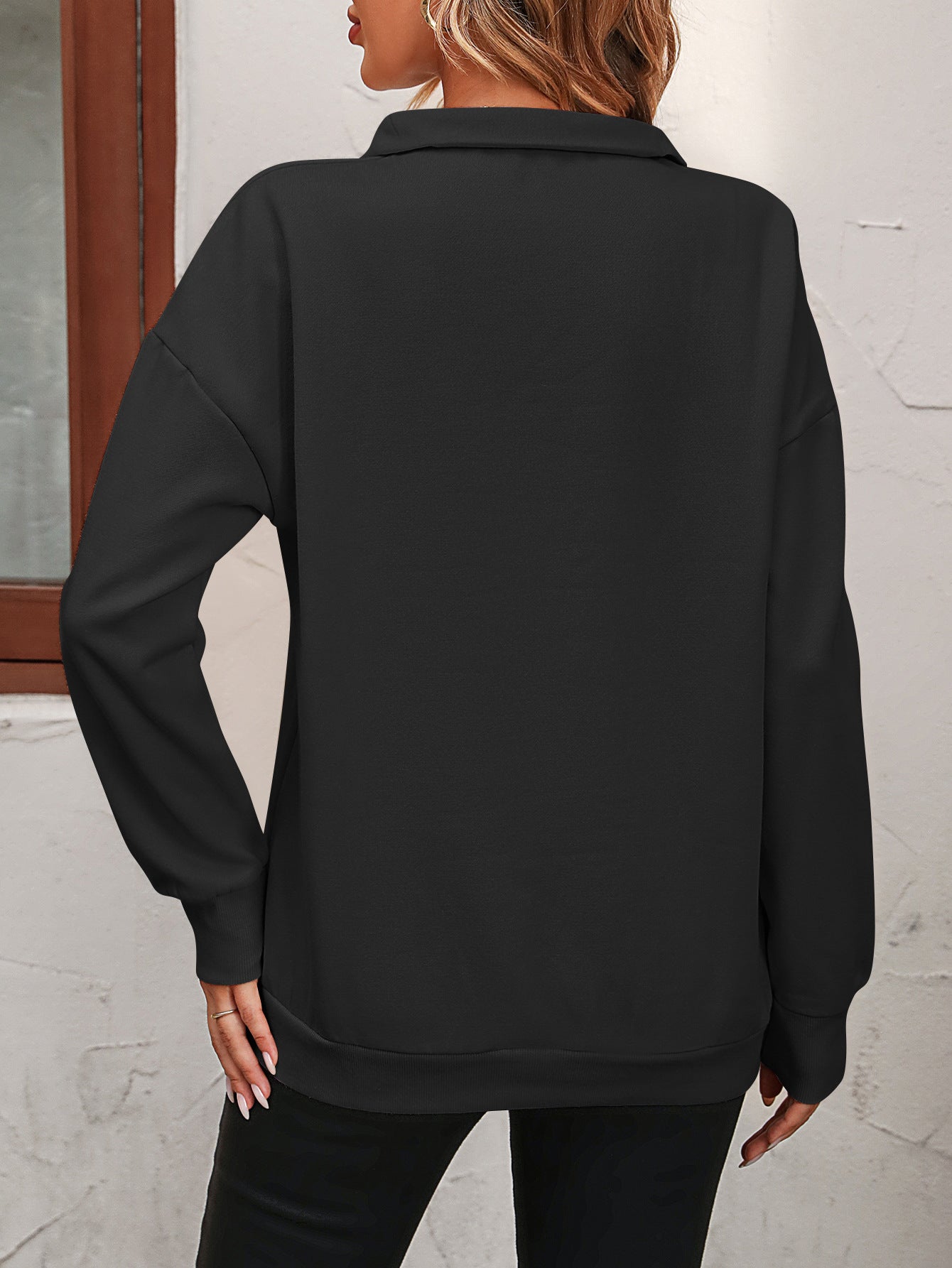 The Zip-Up Dropped Shoulder Sweatshirt