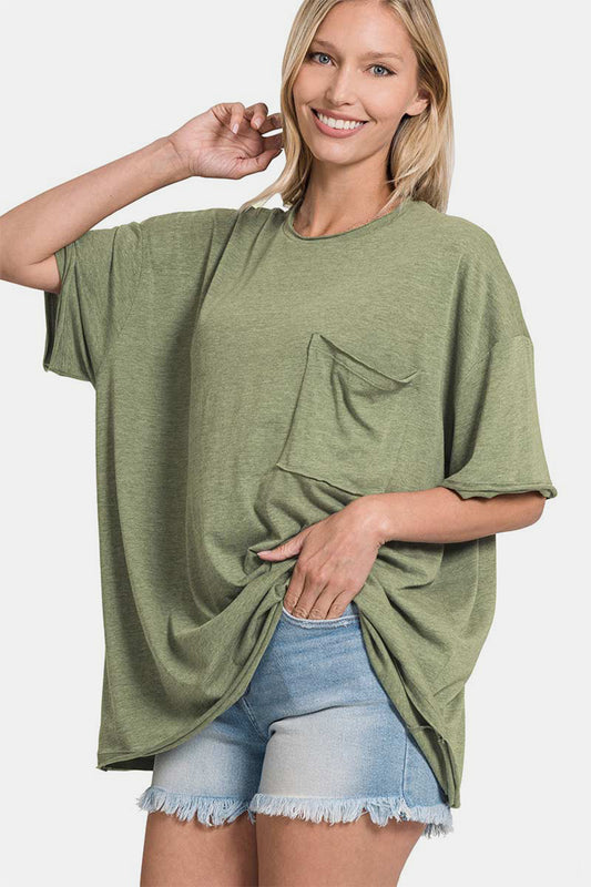 The Drop Shoulder Oversized Front Pocket T-Shirt