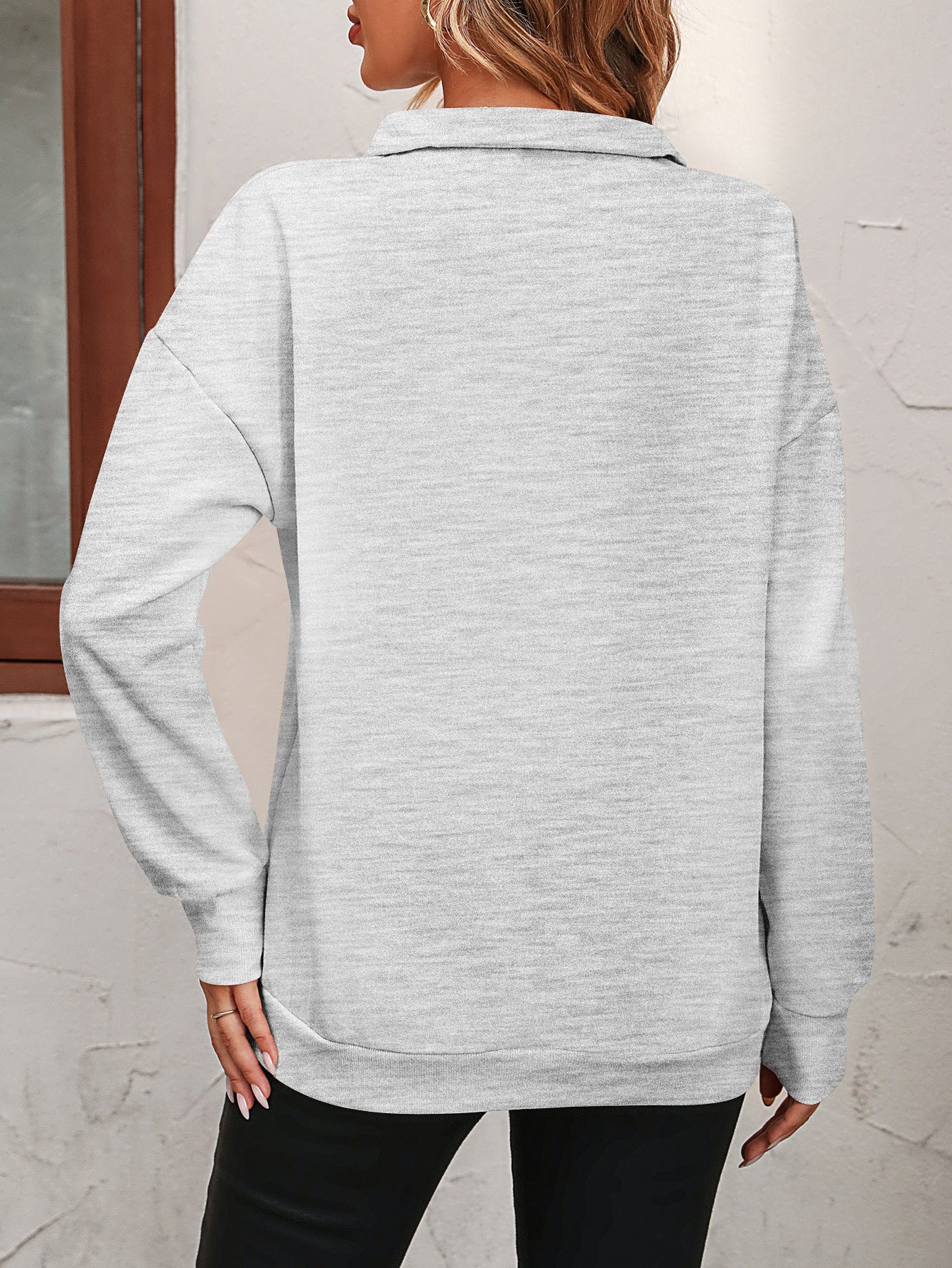 The Zip-Up Dropped Shoulder Sweatshirt