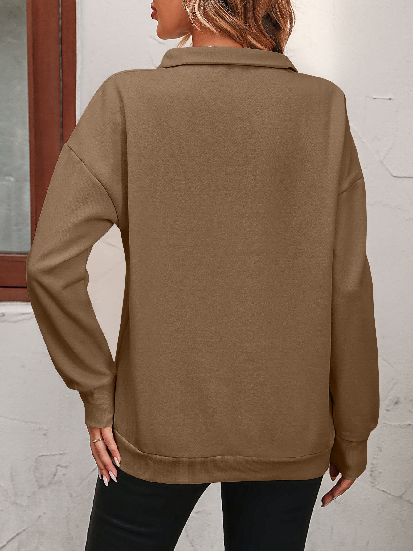 The Zip-Up Dropped Shoulder Sweatshirt