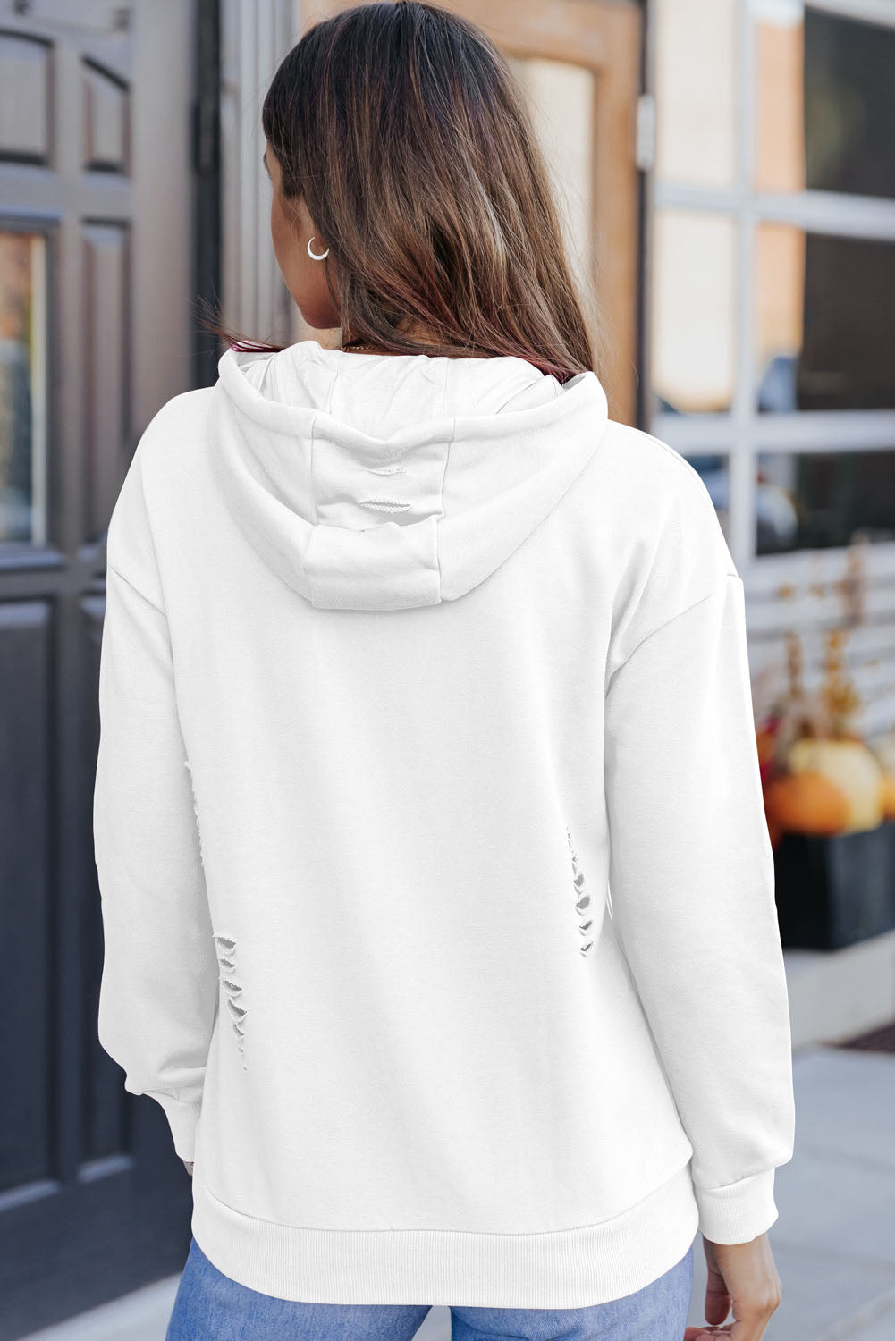 The Cutout Dropped Shoulder Hoodie