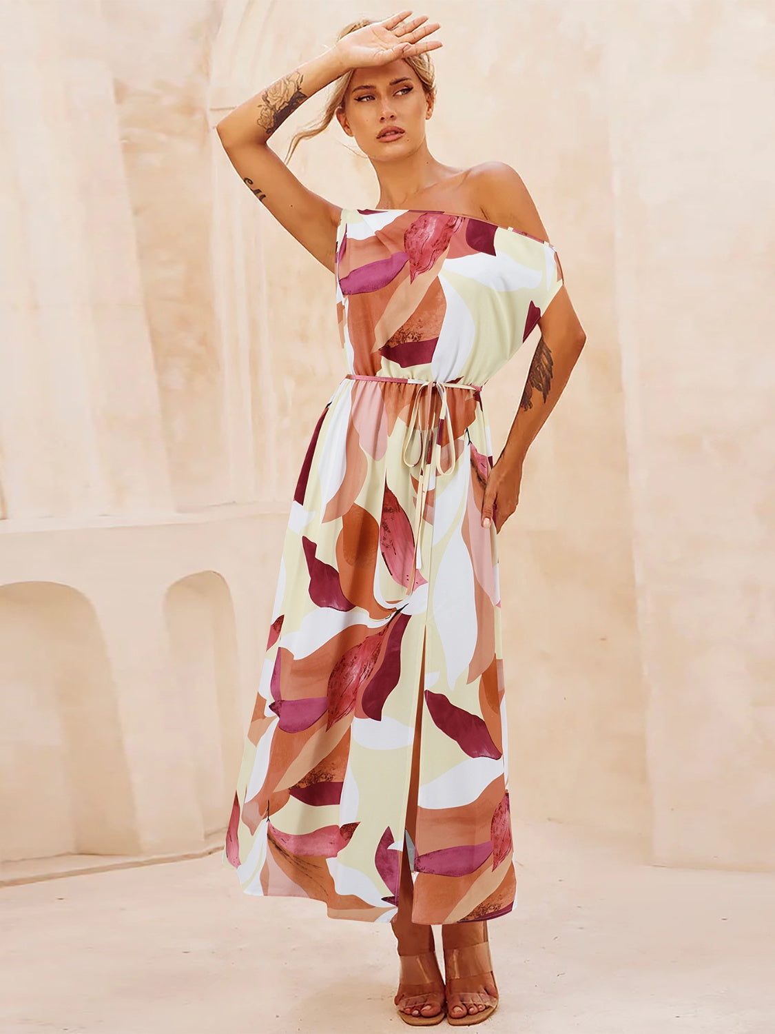 The Printed One Shoulder Dress