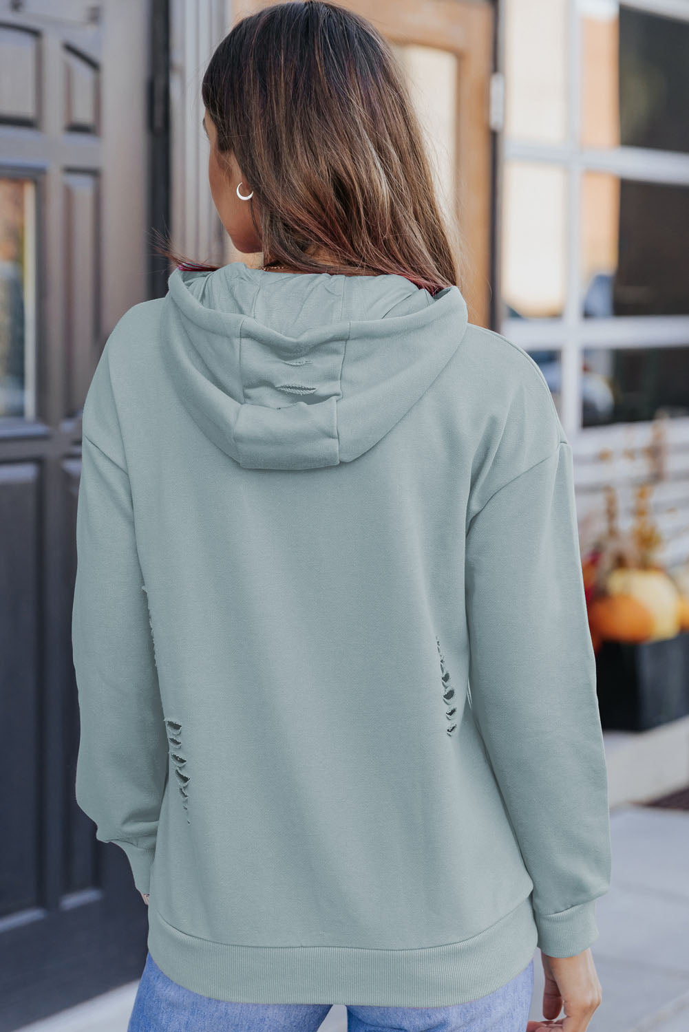 The Cutout Dropped Shoulder Hoodie