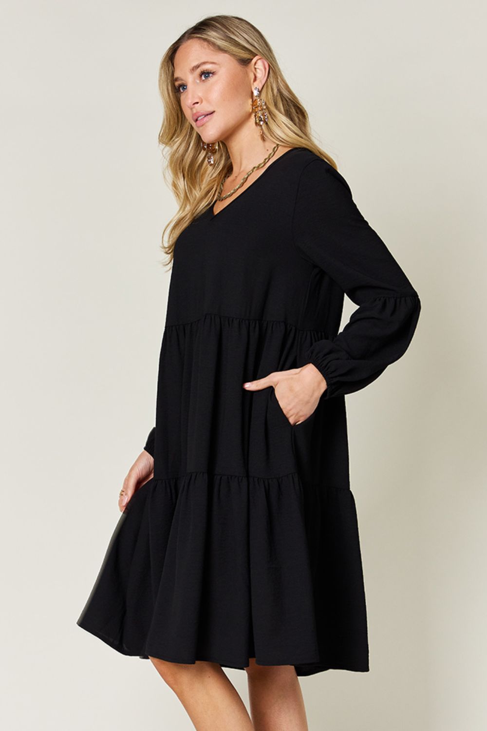 The Balloon Sleeve Tiered Dress