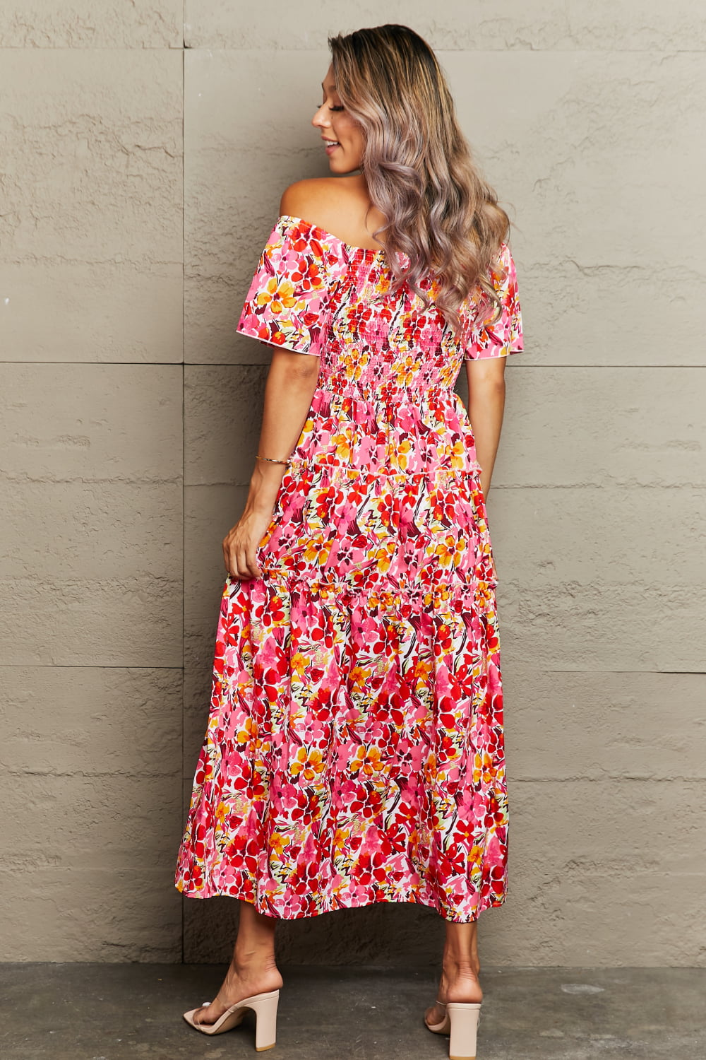 The Off-Shoulder Frill Trim Maxi Dress