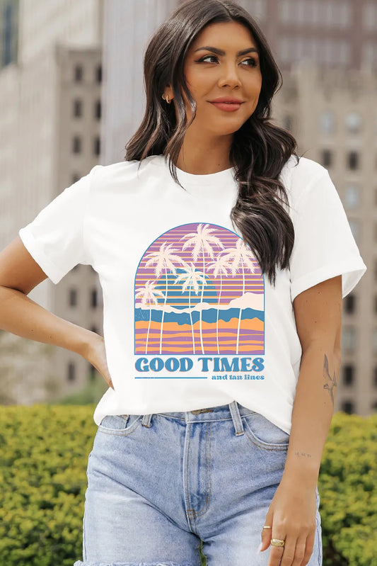 The Good Times Graphic Round Neck Short Sleeve T-Shirt