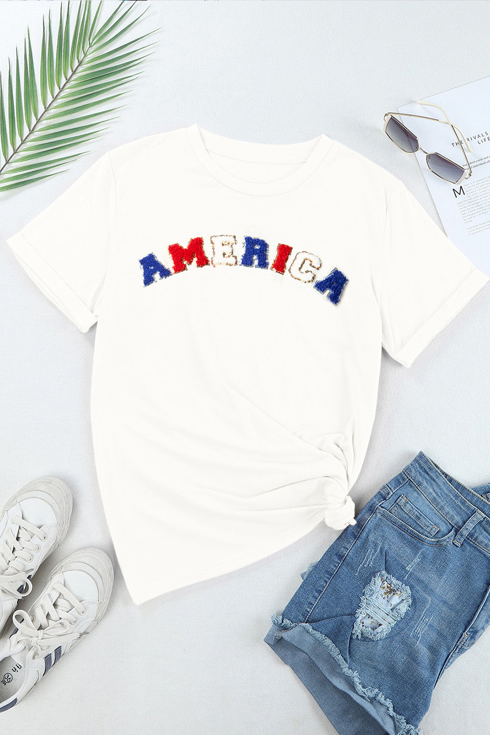 The AMERICA Round Neck Short Sleeve T-Shirt