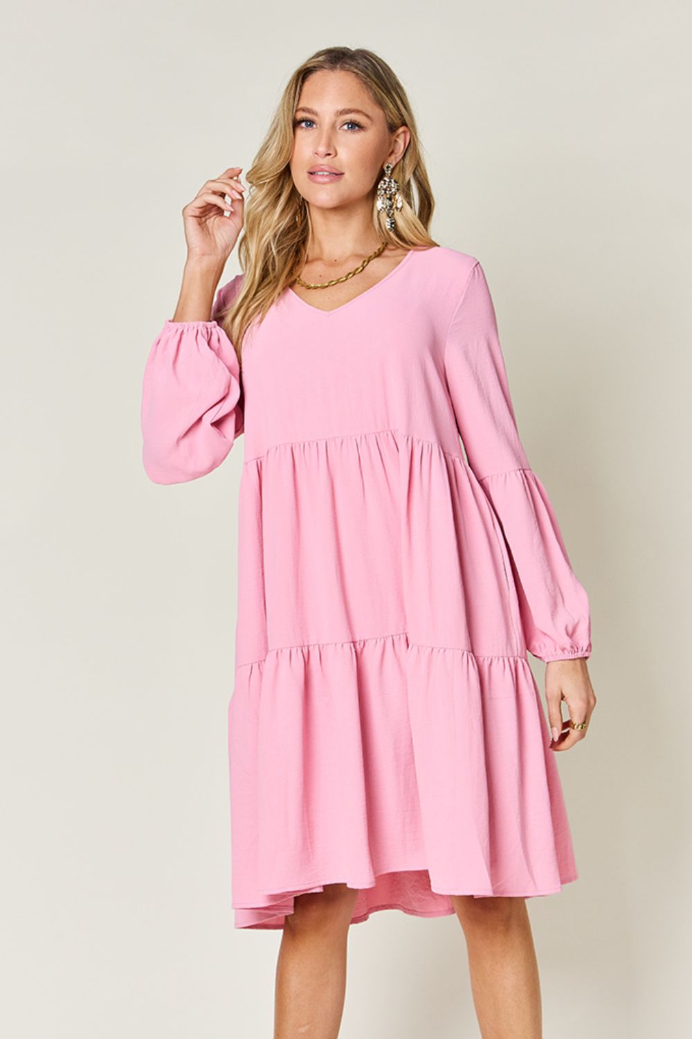 The Balloon Sleeve Tiered Dress