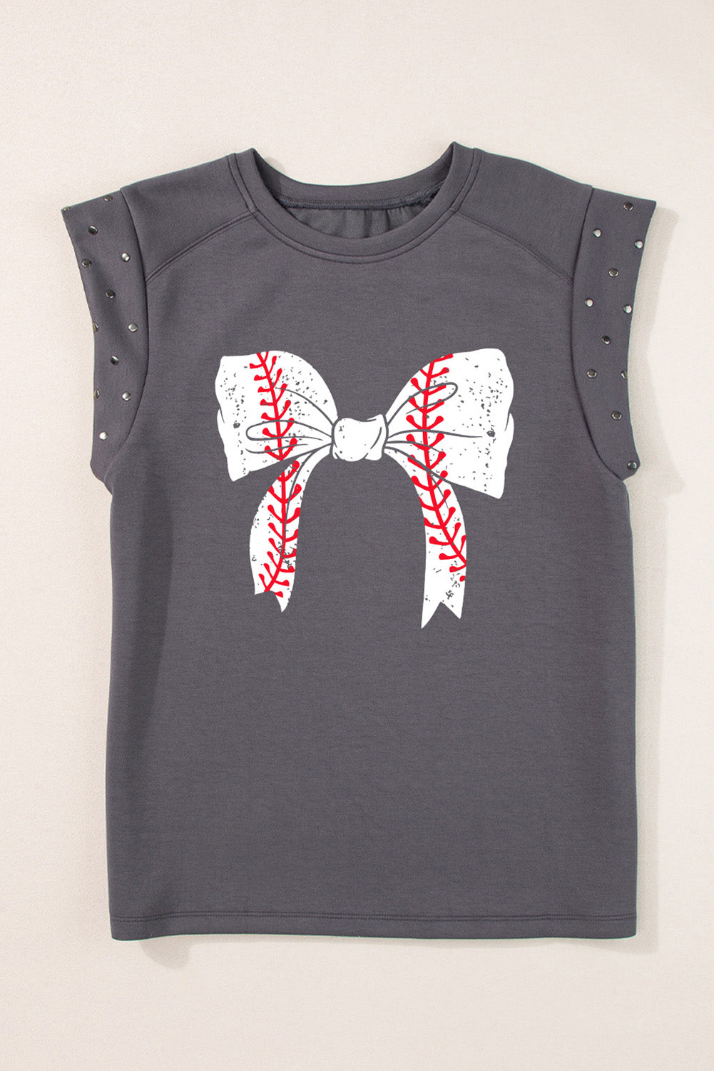 The Studded Baseball Bow Graphic T-Shirt