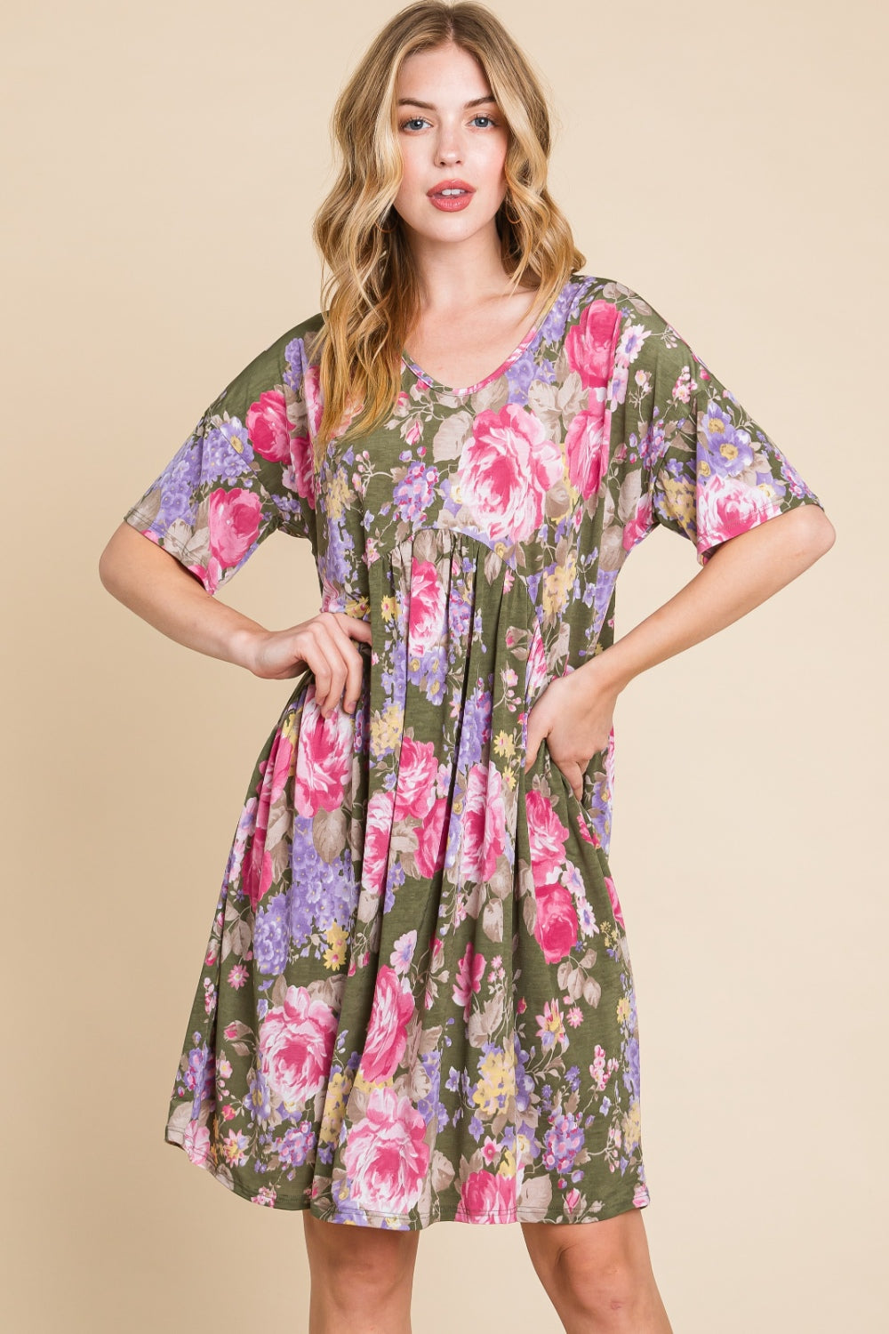 The Flowery Ruched Dress