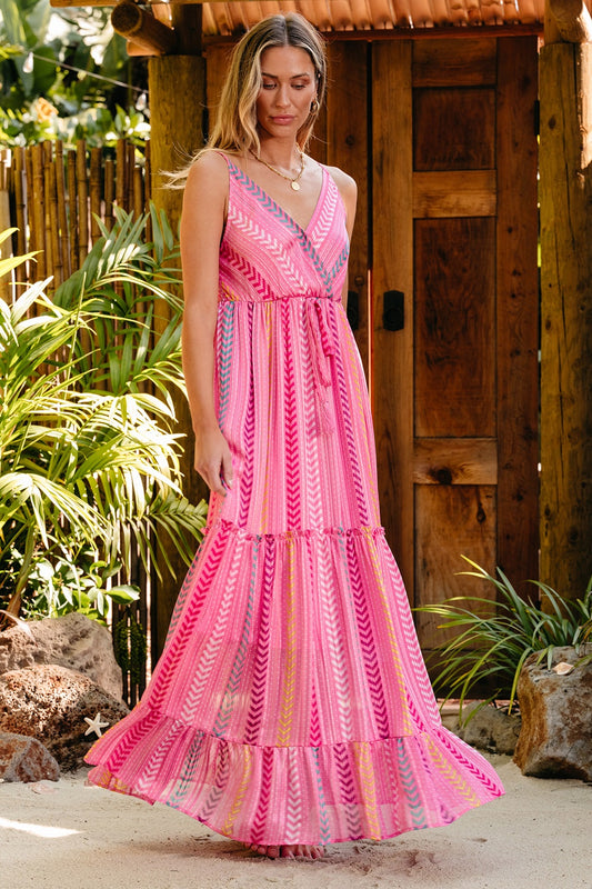 The Pink Surplice Maxi Dress