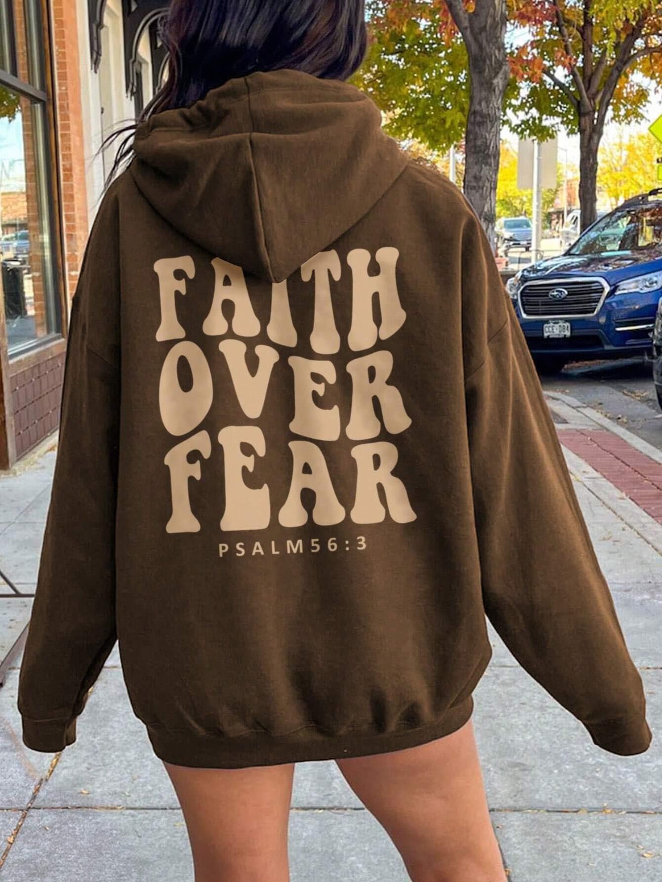 The FAITH OVER FEAR Dropped Shoulder Hoodie