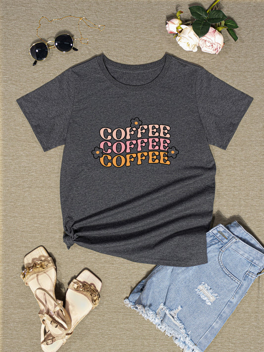 The COFFEE Round Neck Short Sleeve T-Shirt