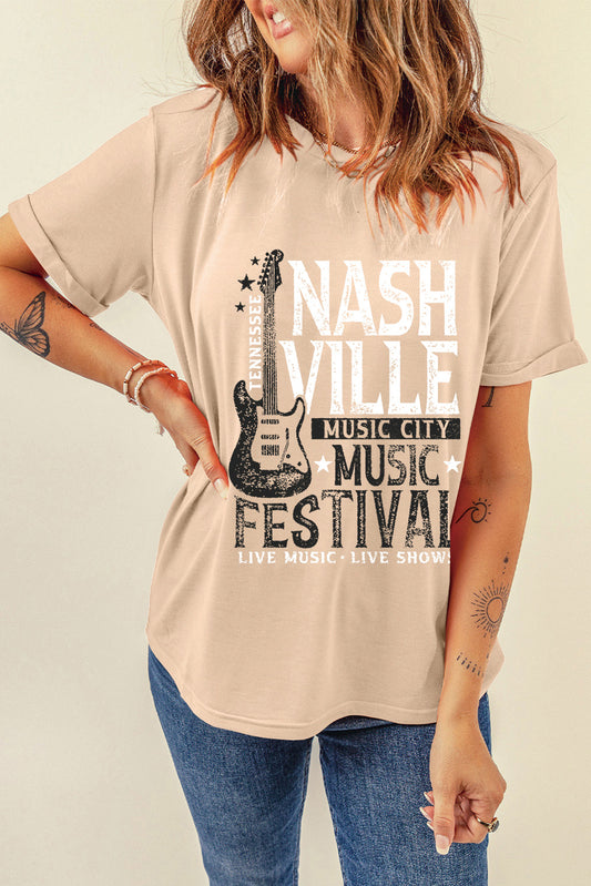 The Nashville Graphic Round Neck Short Sleeve T-Shirt