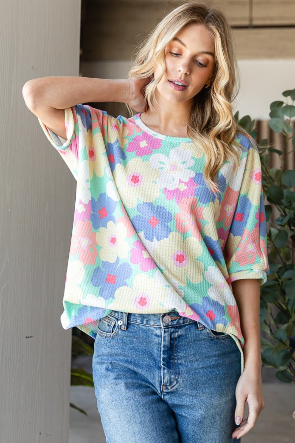 The Floral Waffle Oversized T-Shirt