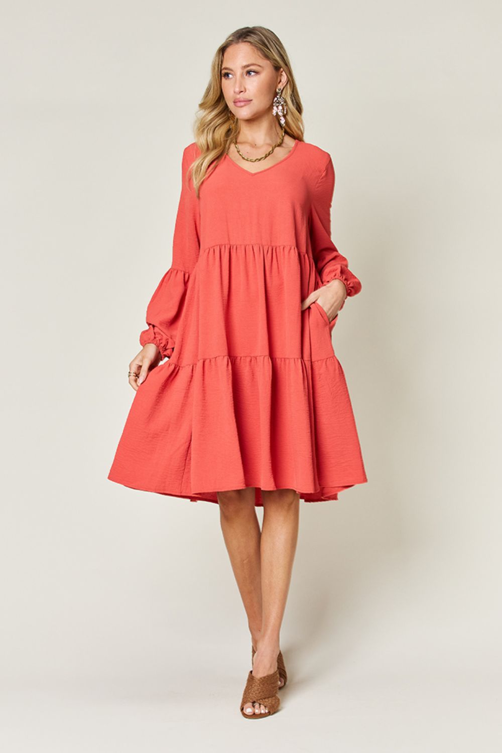 The Balloon Sleeve Tiered Dress