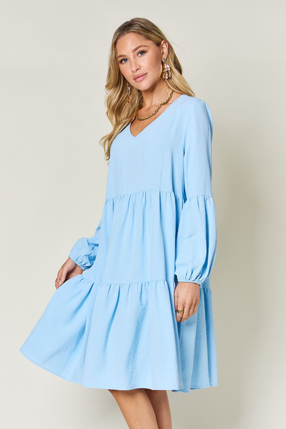 The Balloon Sleeve Tiered Dress