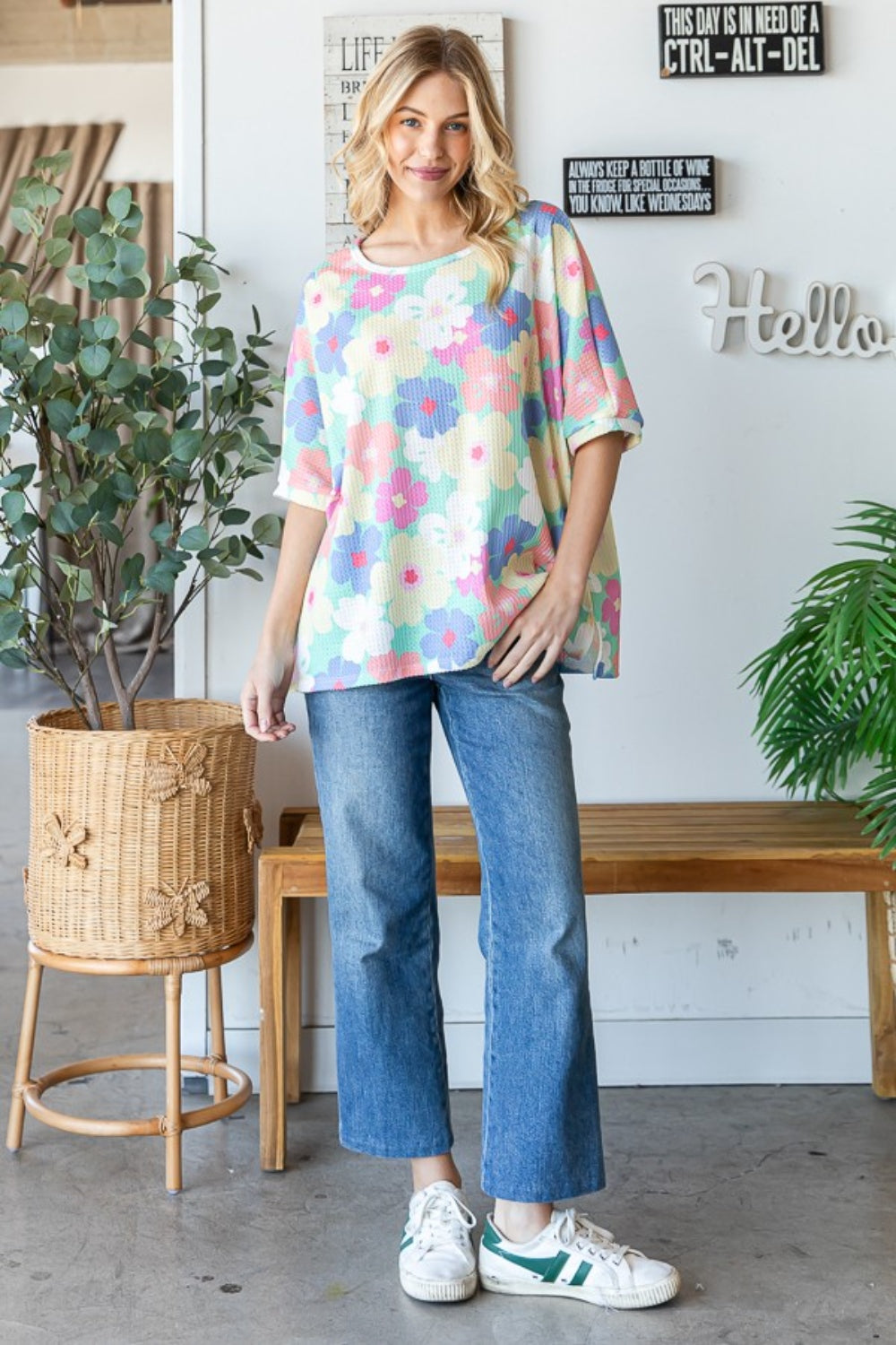 The Floral Waffle Oversized T-Shirt