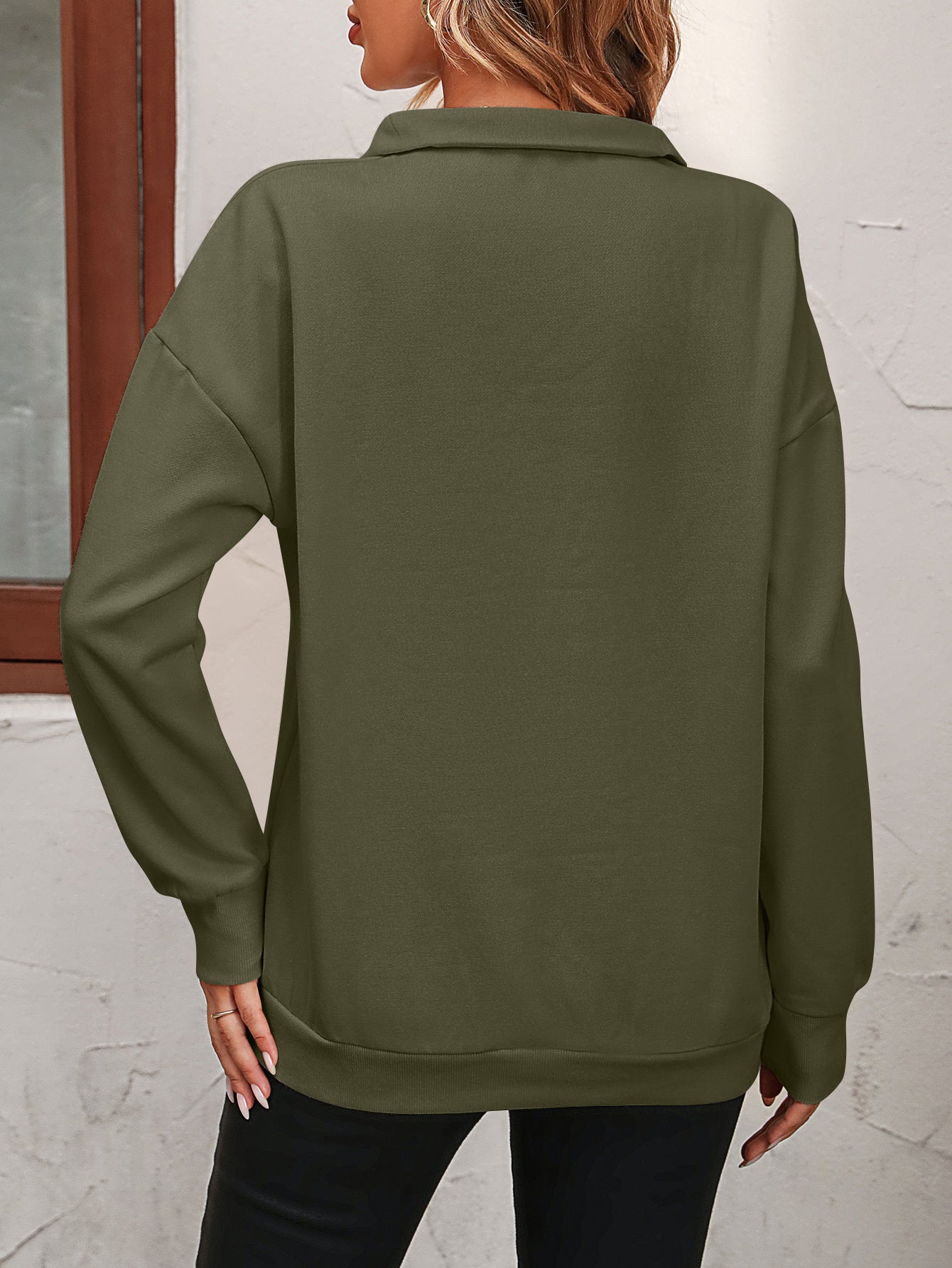 The Zip-Up Dropped Shoulder Sweatshirt