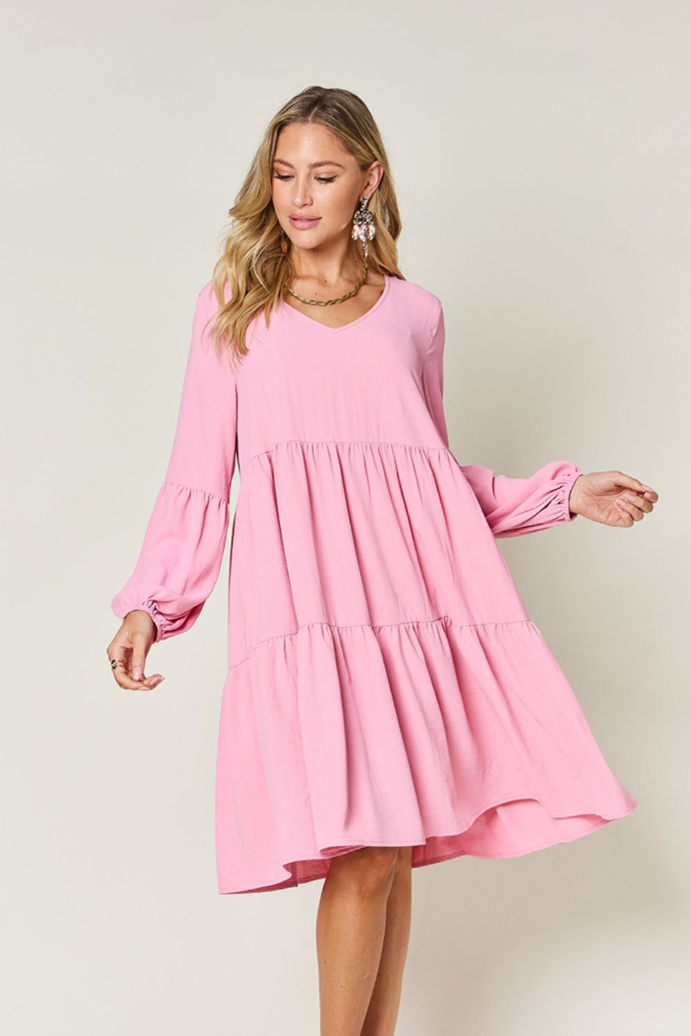 The Balloon Sleeve Tiered Dress