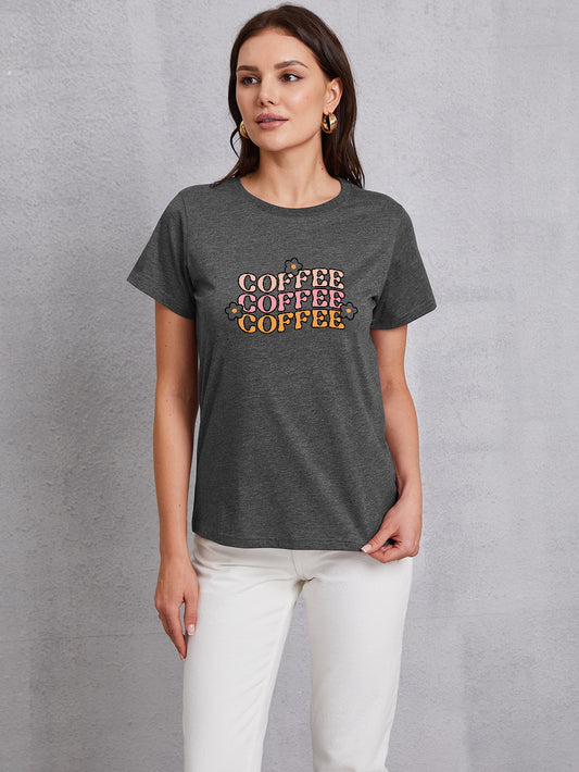 The COFFEE Round Neck Short Sleeve T-Shirt