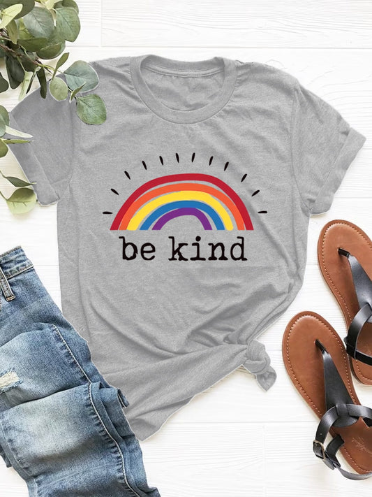 The Be Kind Graphic Round Neck Short Sleeve T-Shirt