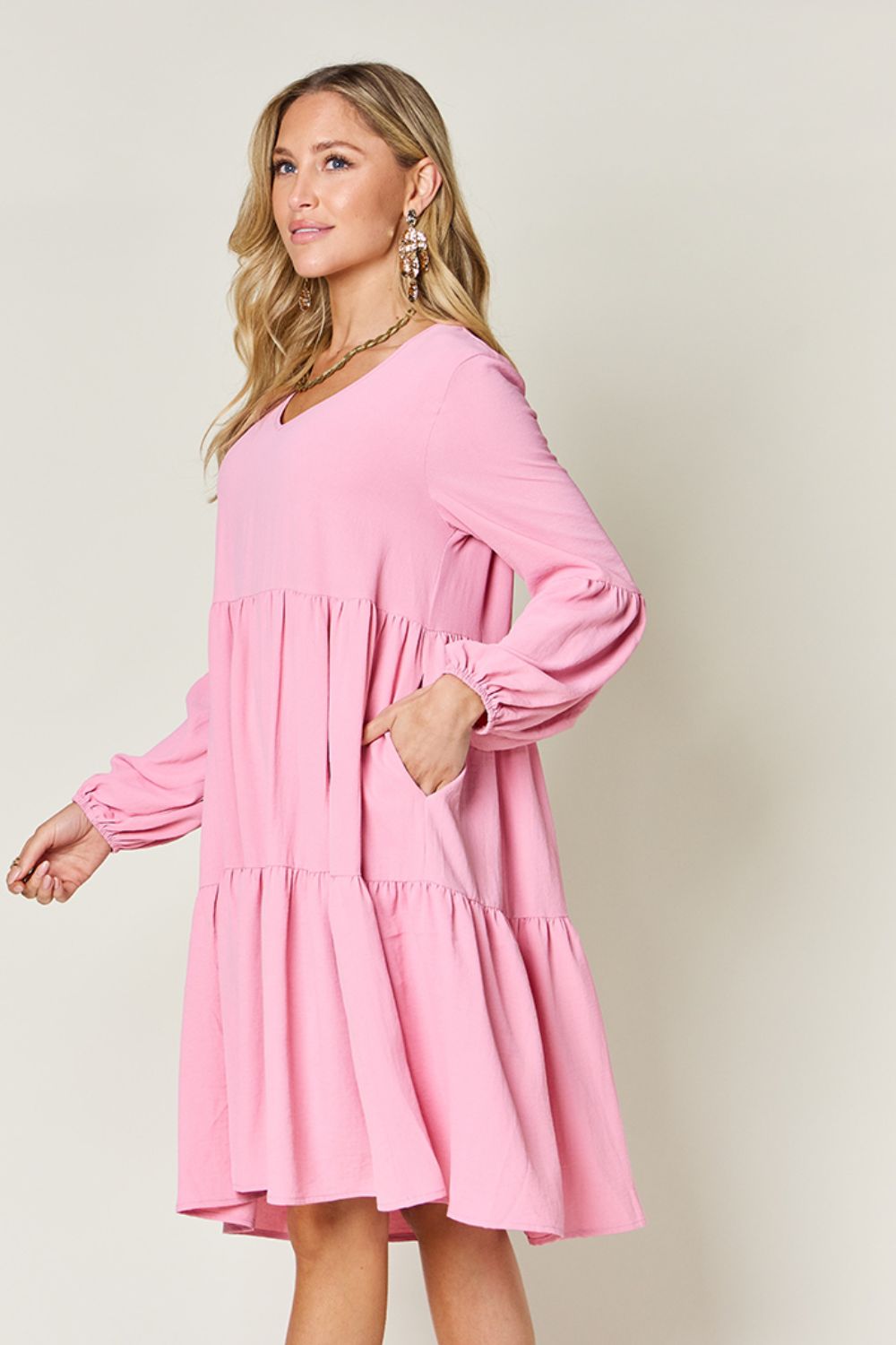 The Balloon Sleeve Tiered Dress