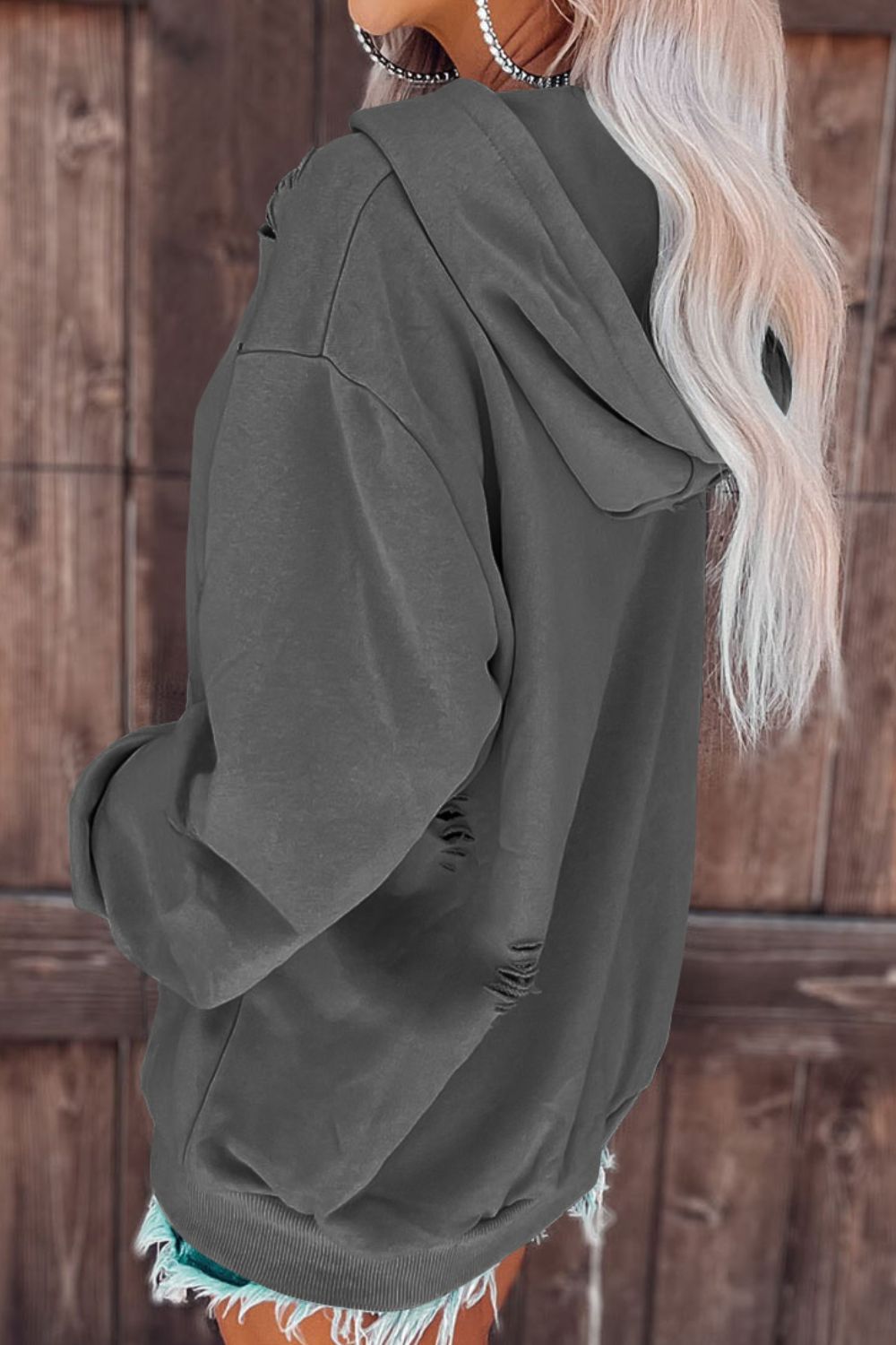 The Cutout Dropped Shoulder Hoodie