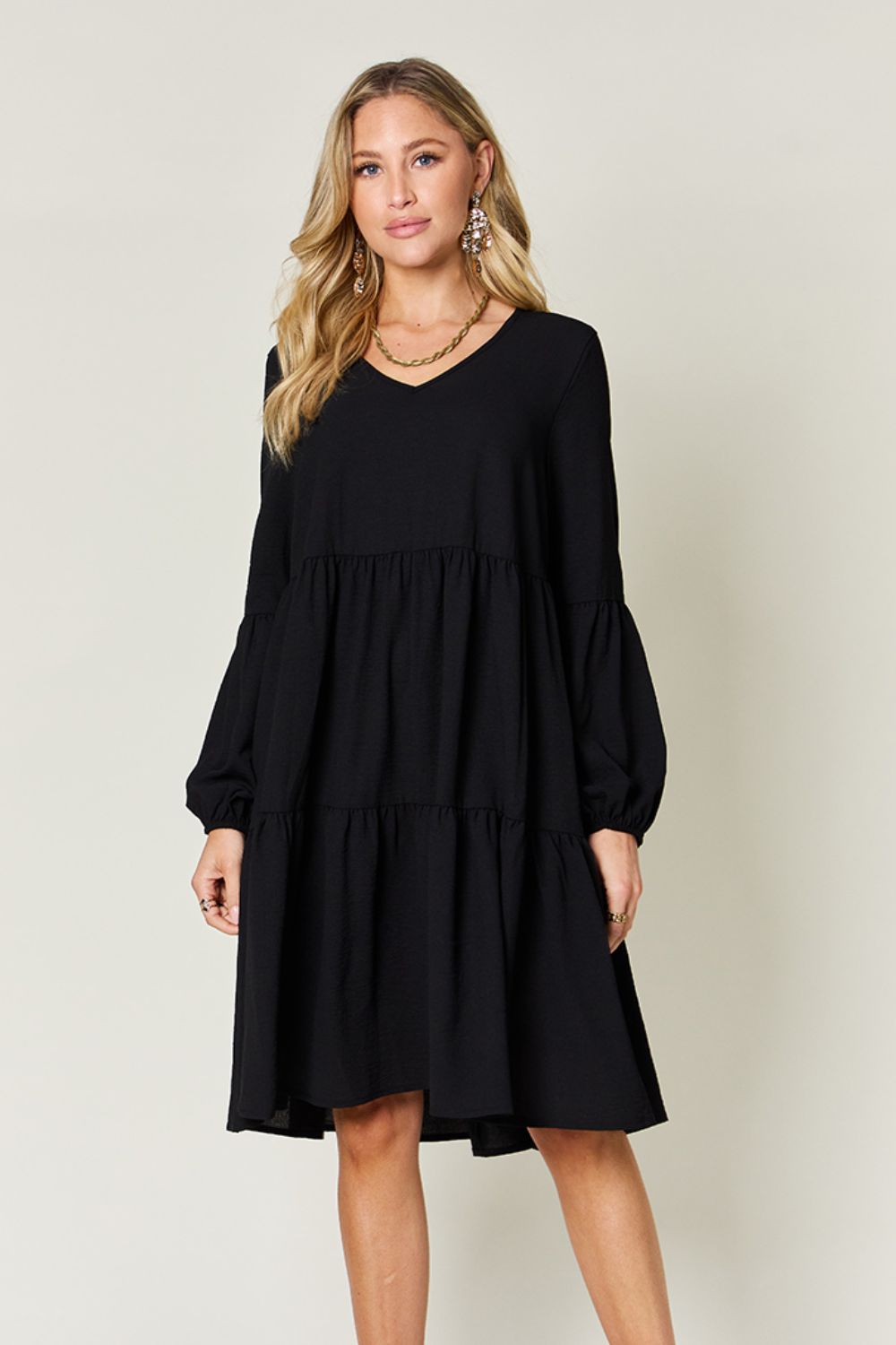 The Balloon Sleeve Tiered Dress