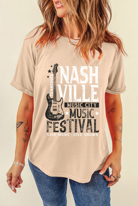 The Nashville Graphic Round Neck Short Sleeve T-Shirt