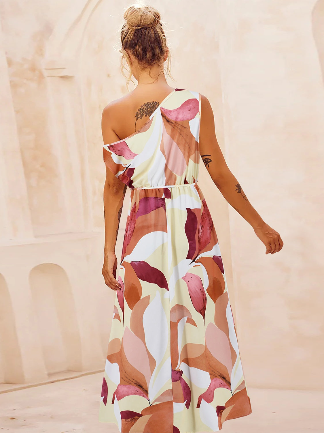 The Printed One Shoulder Dress