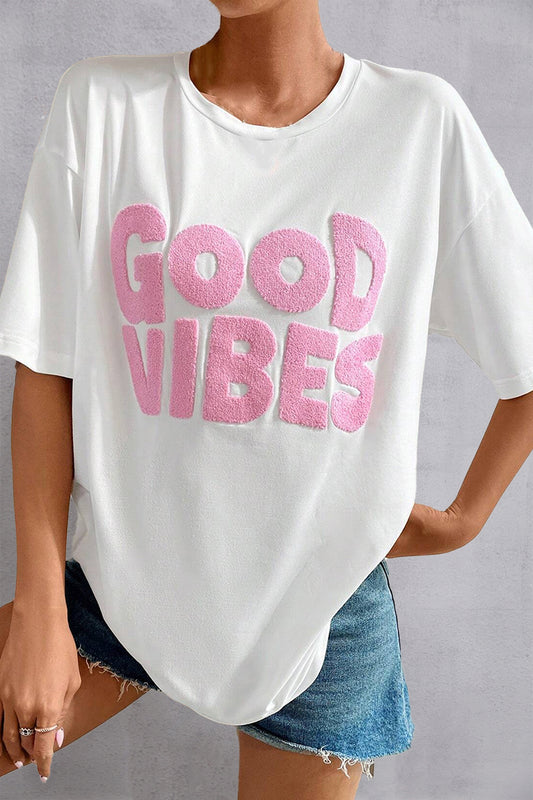 The Good VIBES Round Neck Half Sleeve T-Shirt