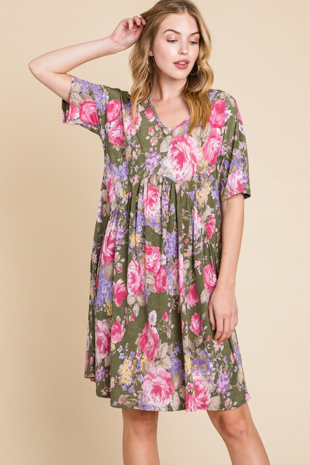 The Flowery Ruched Dress