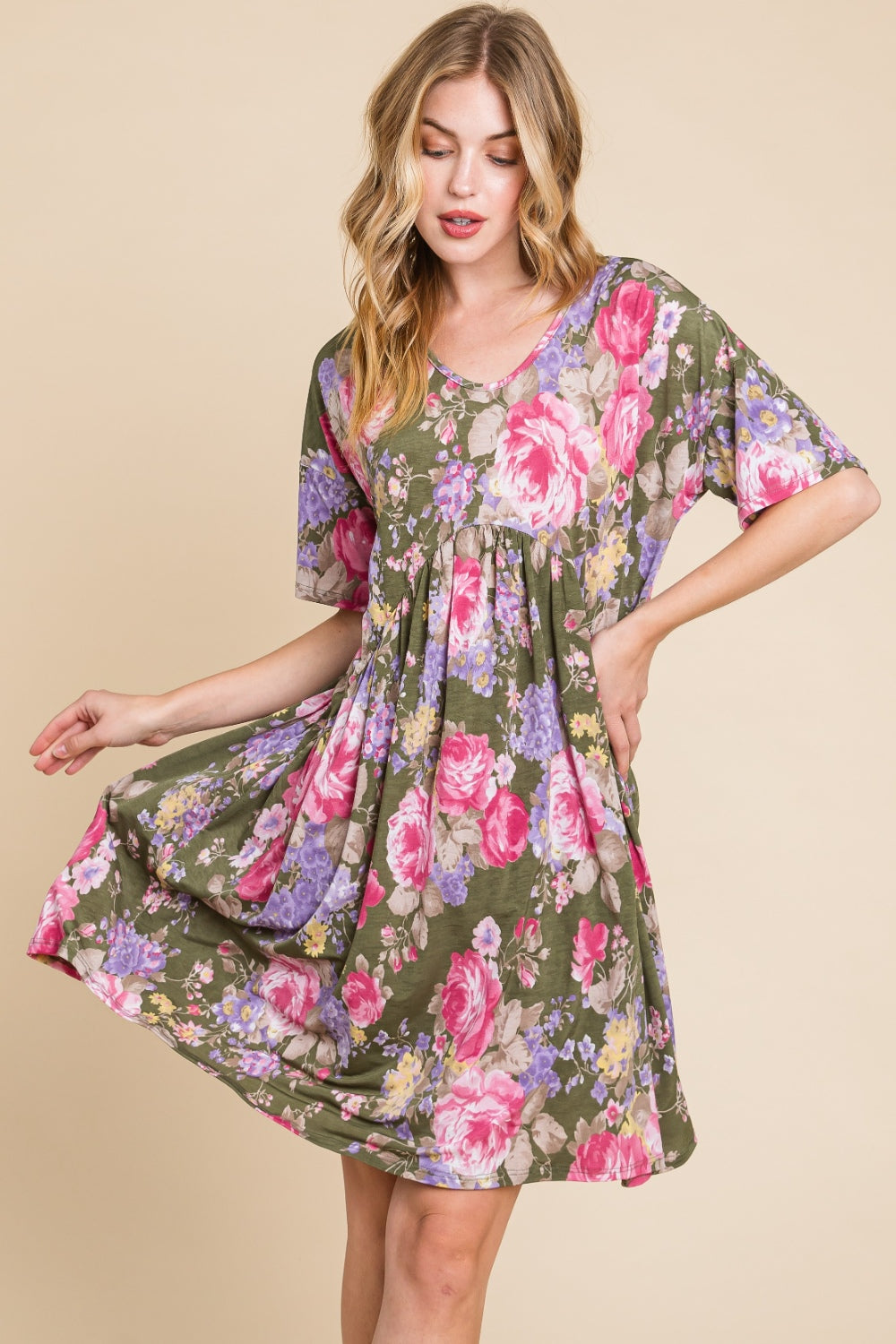 The Flowery Ruched Dress