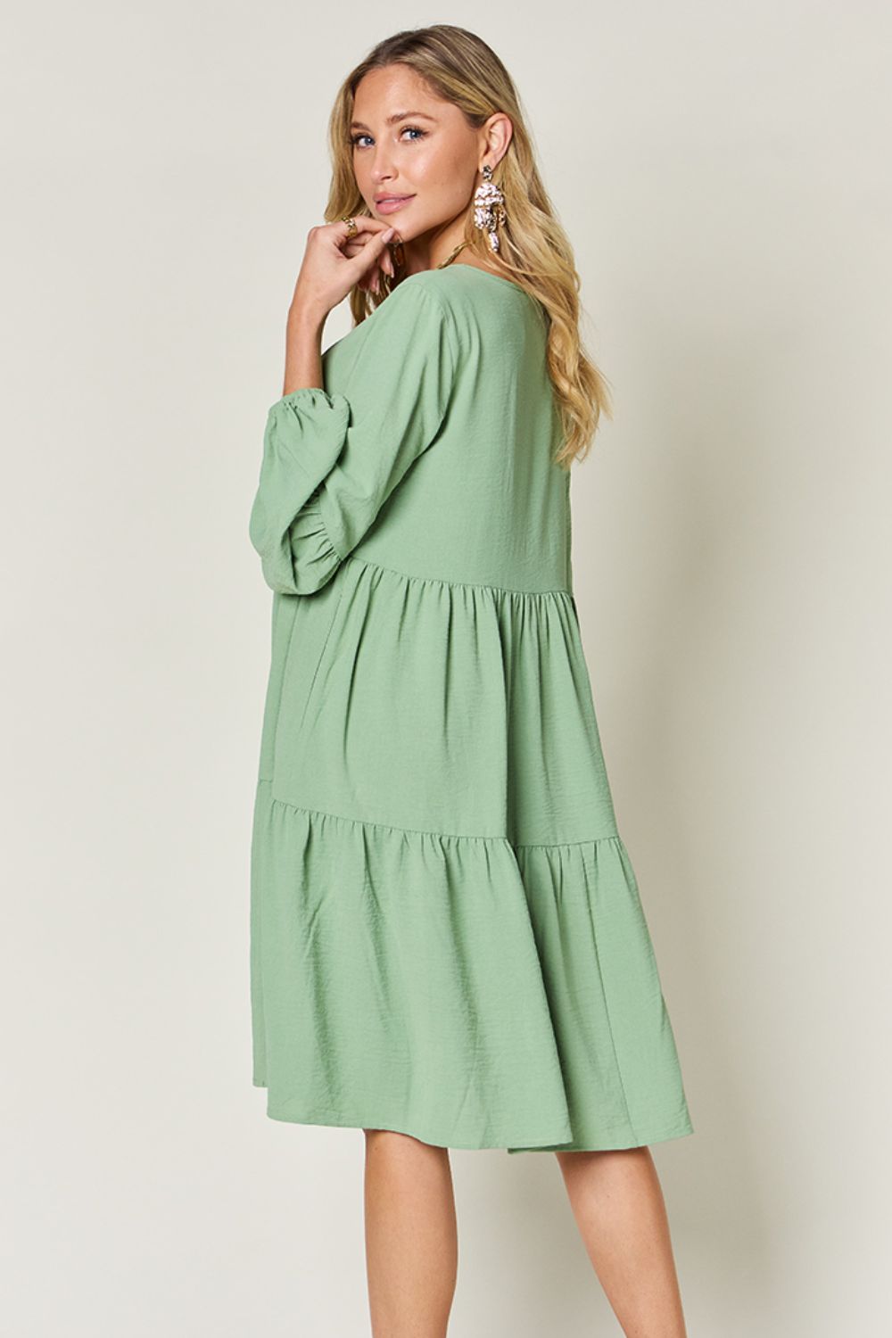 The Balloon Sleeve Tiered Dress